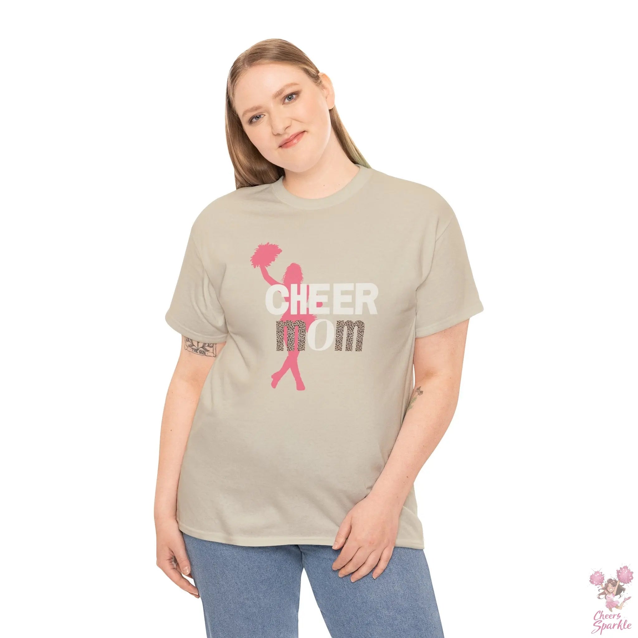 Rundhals Cheer Mom T-Shirt Printify