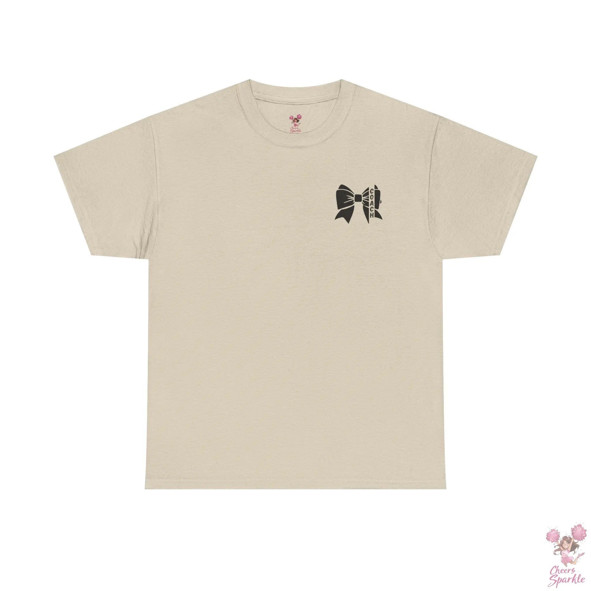 Cheer Coach T-Shirt mit Schwarzer Bow Printify