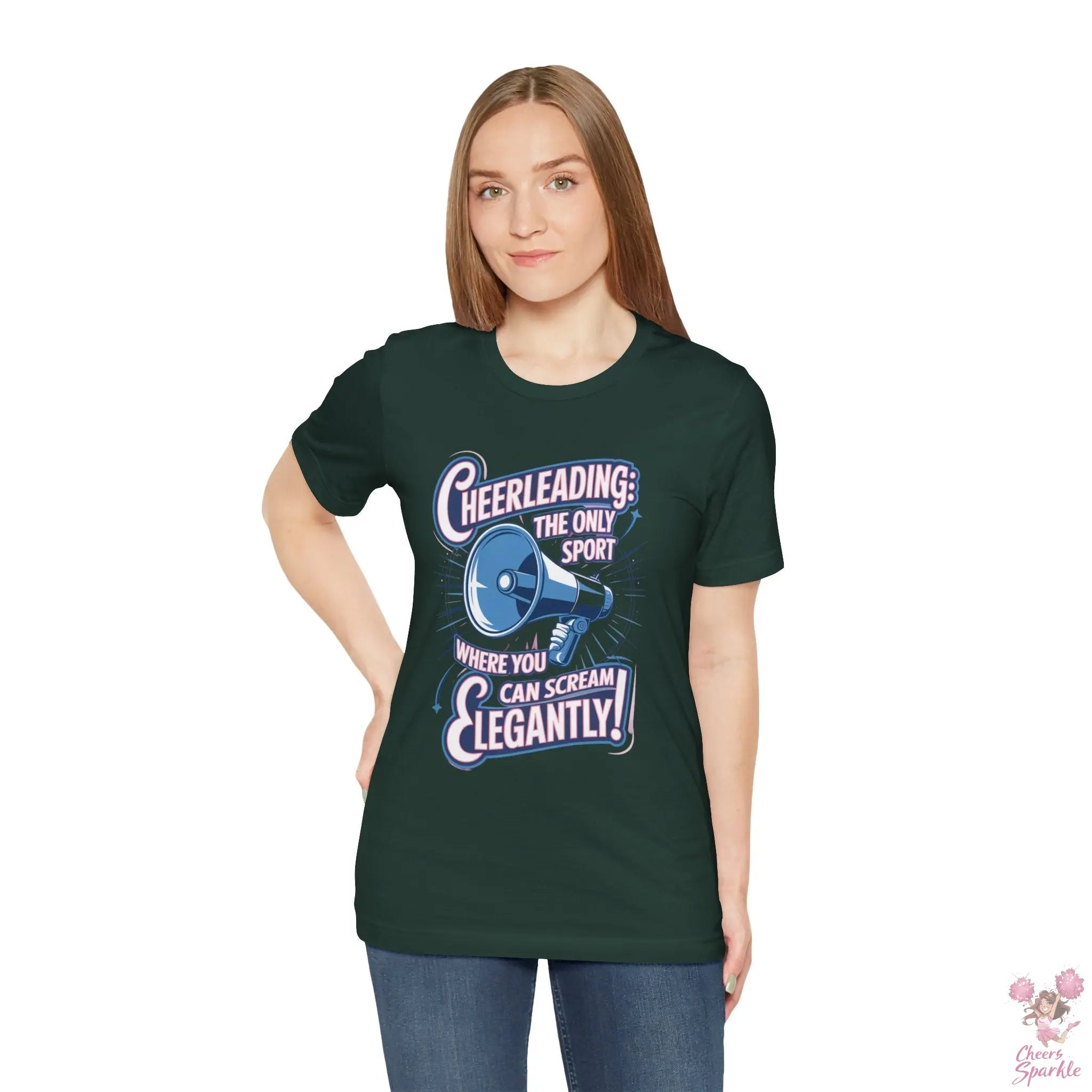 Cheerleading T-Shirt „Cheerleading: The Only Sport Where You Can Scream Elegantly!“ Cheers and Sparkle