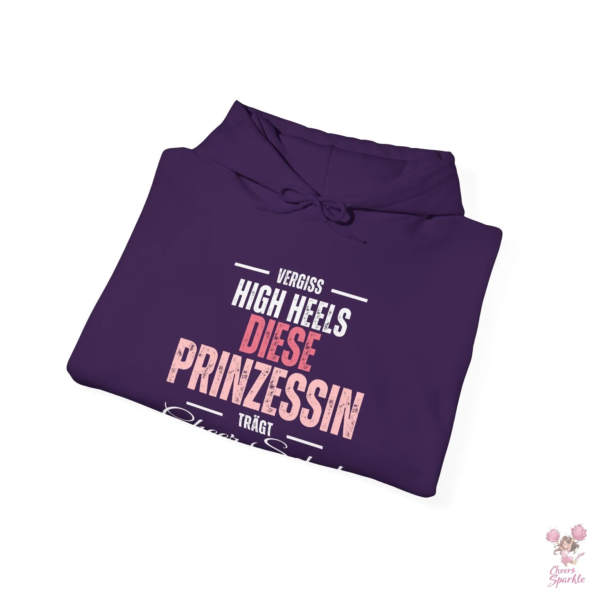 Hoodie „Vergiss Highheels, diese Prinzessin trägt Cheer Schuhe“ Printify