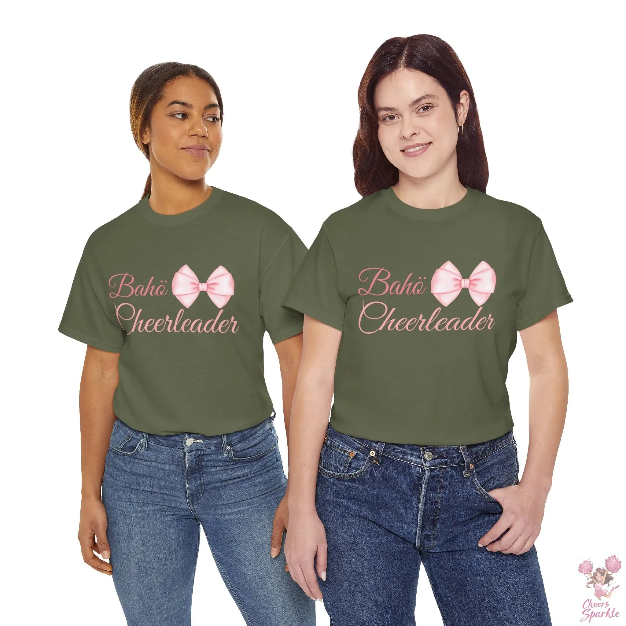 Cheerleader T-Shirt mit Schleifen-Design Printify