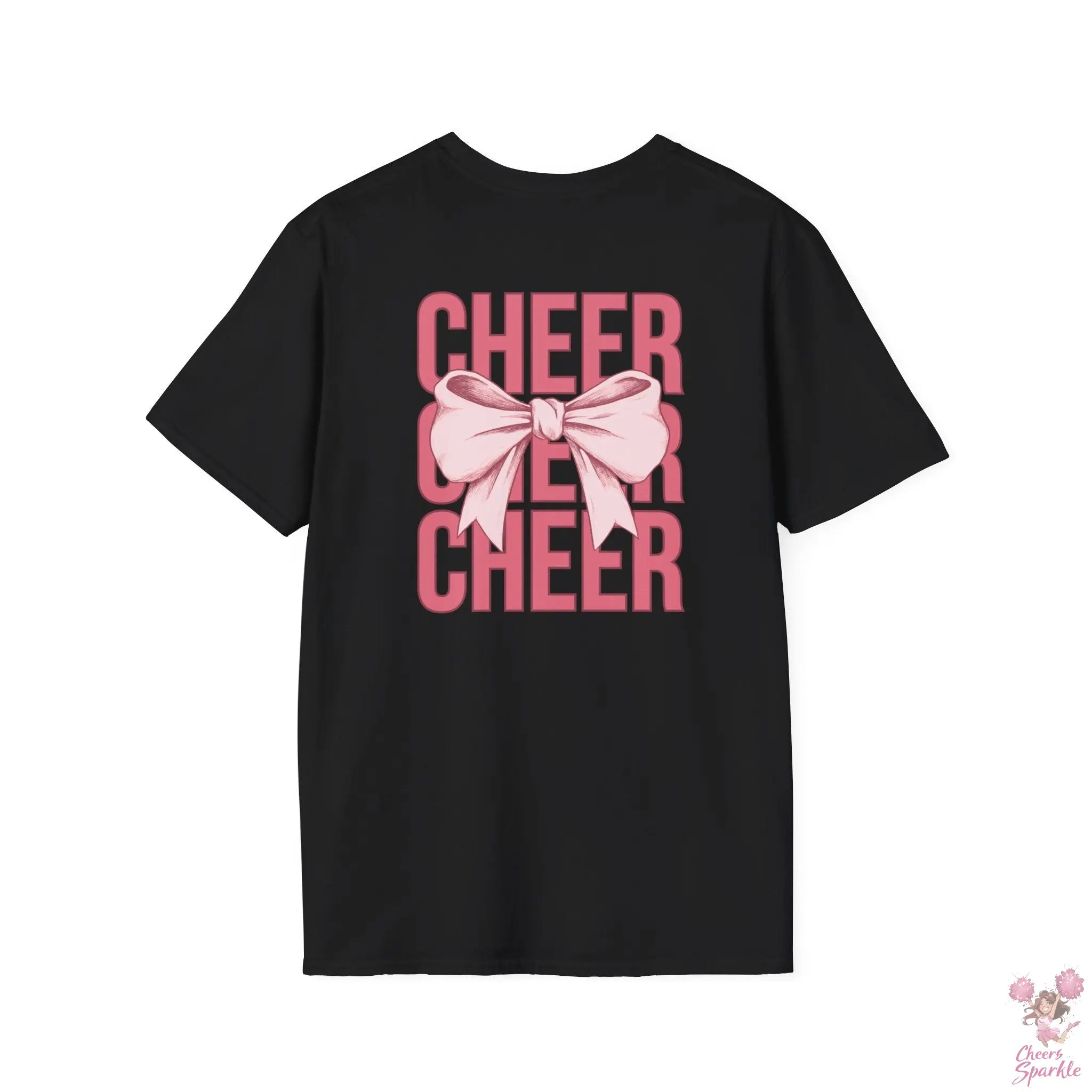 Cheerful Bow Unisex Softstyle T-Shirt Cheers and Sparkle