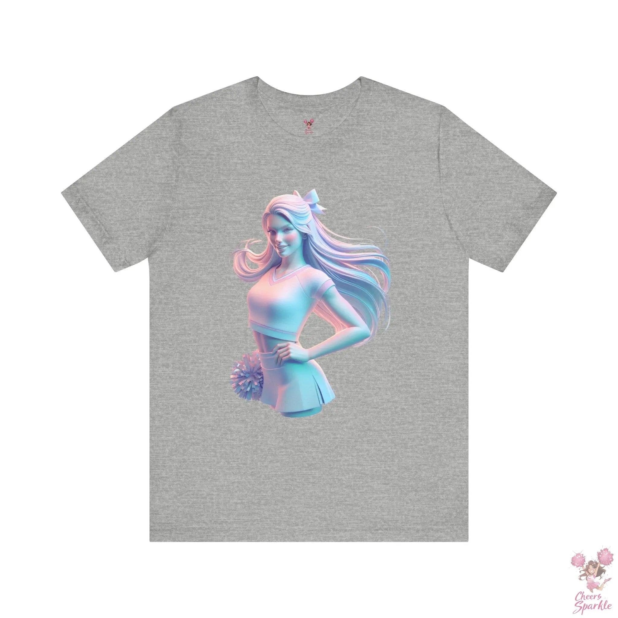 Dynamisches 3D-Cheerleader-Motiv T-Shirt Cheers and Sparkle