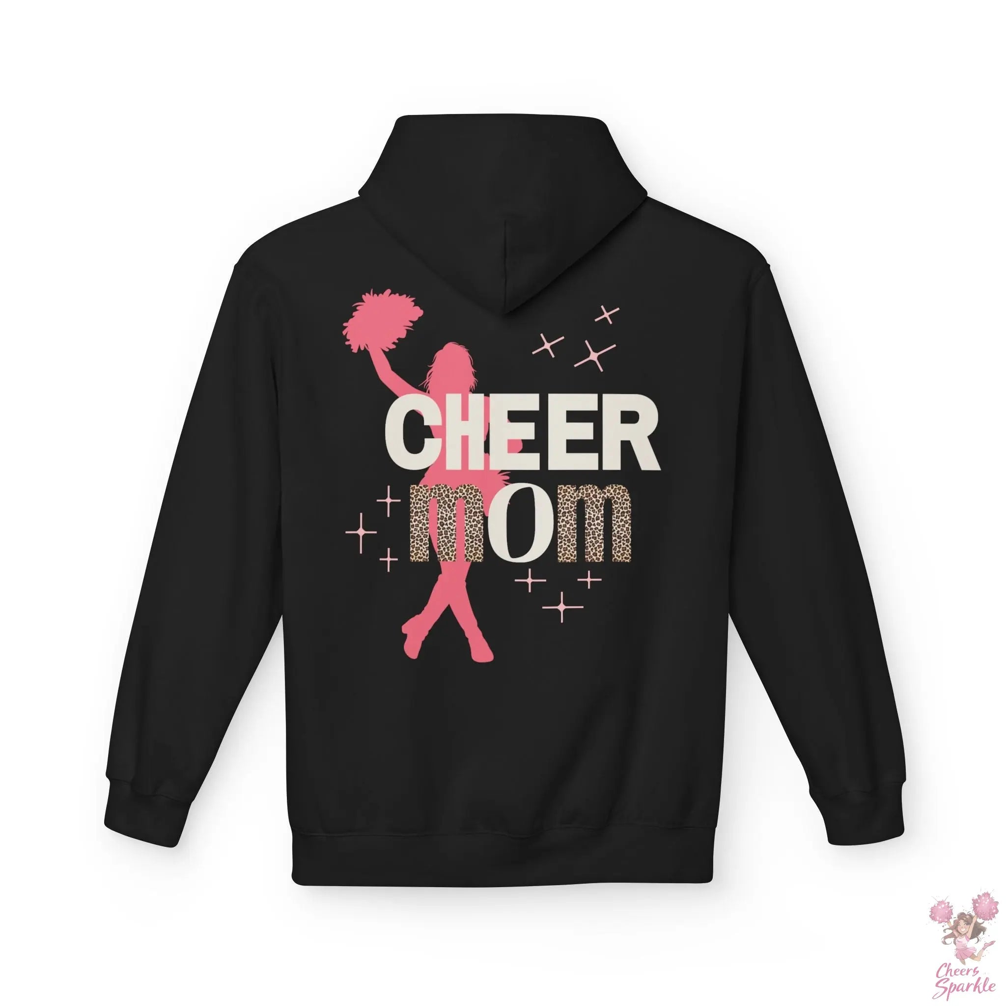 Cheer Mom Hoodie - Leo Print Cheers and Sparkle