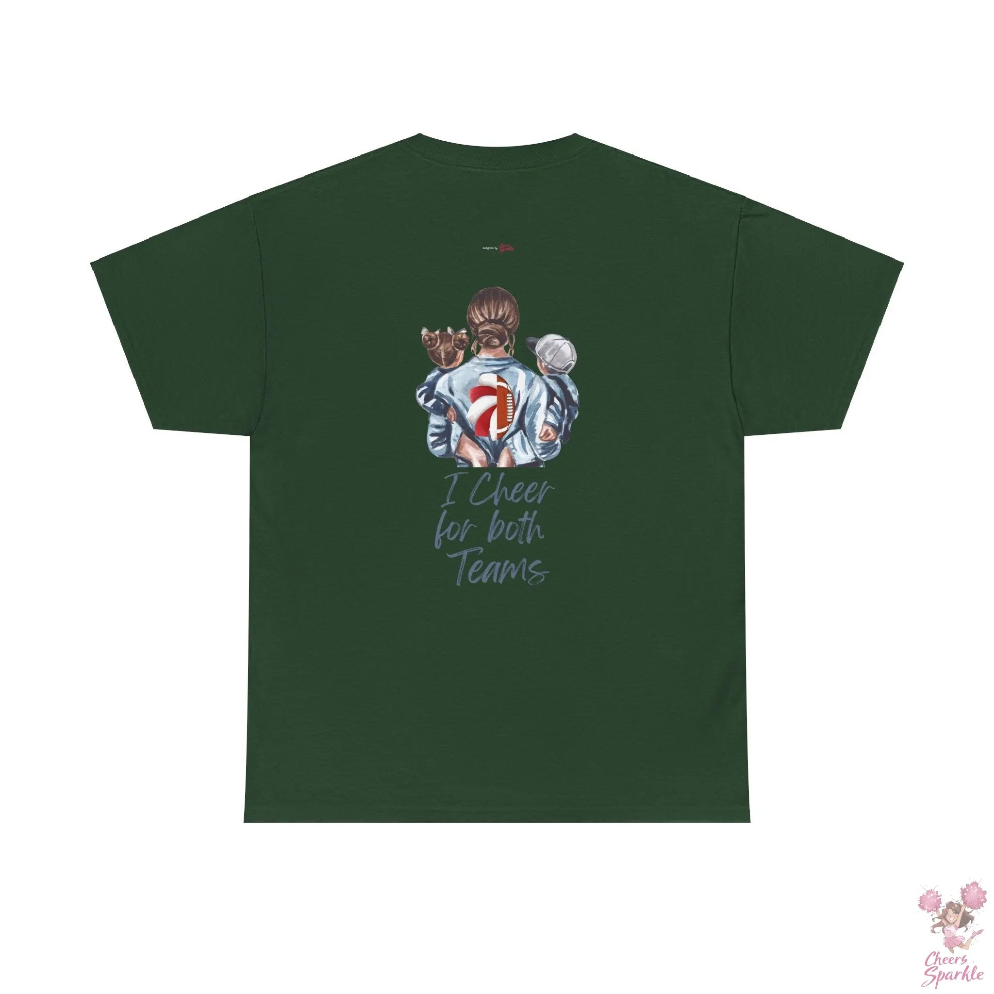 Fan Mom-T-Shirt – „I Cheer for both Teams“ - Cheers and Sparkle