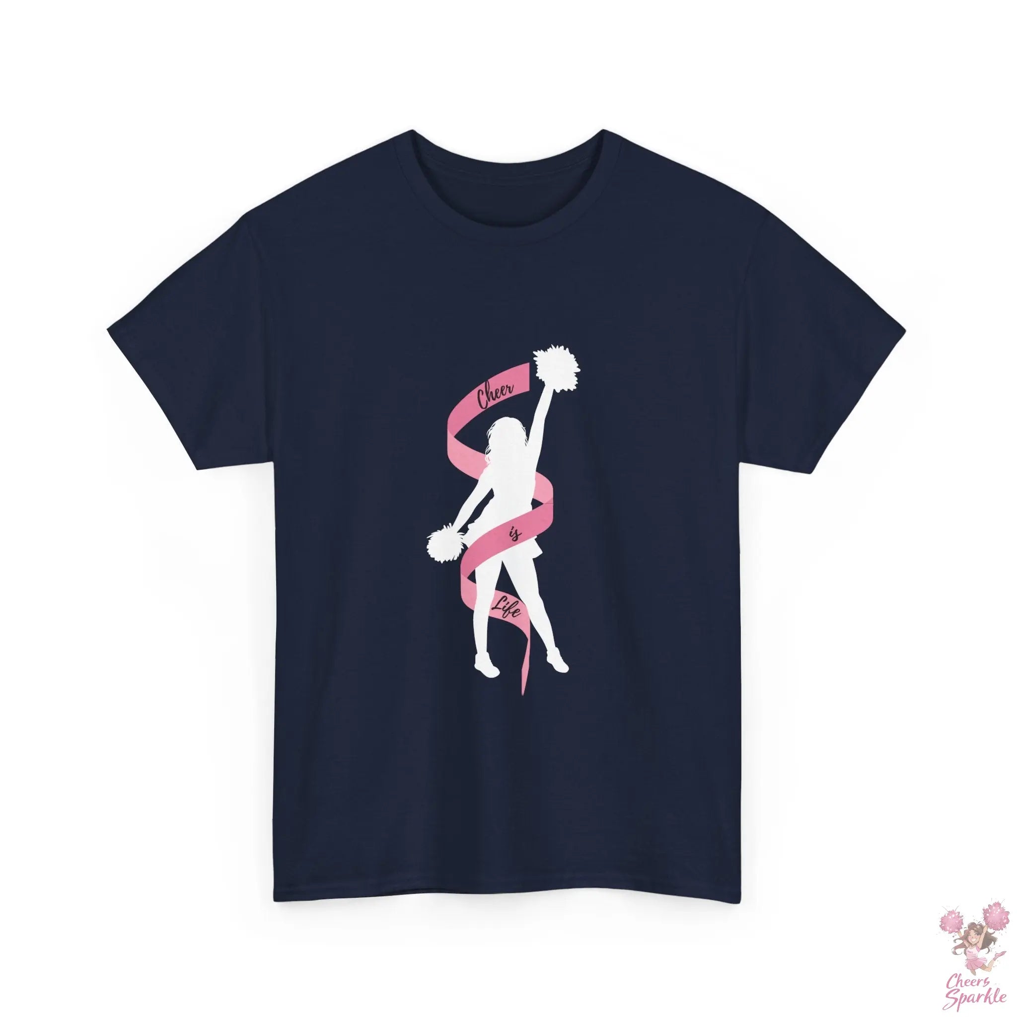 Heavy Cotton T-Shirt „Cheer is Life“ Cheers and Sparkle