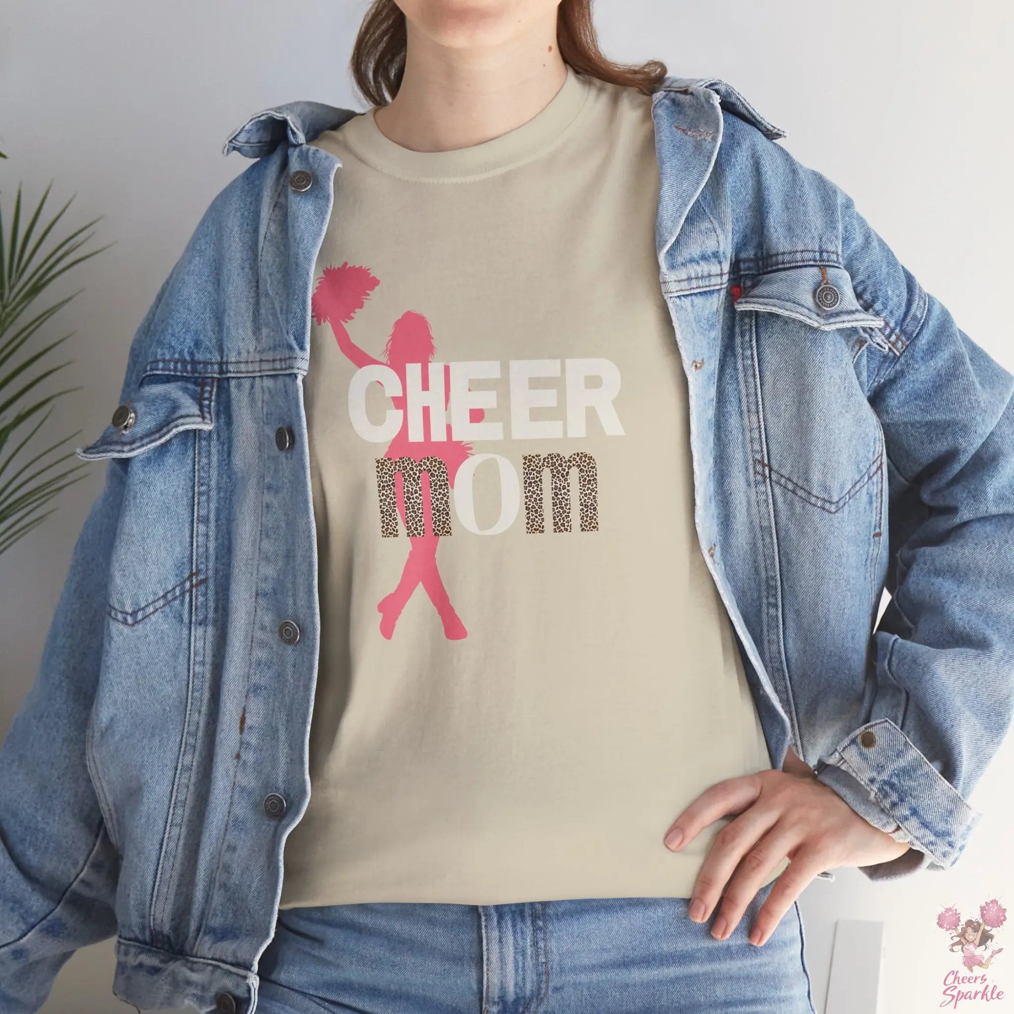 Rundhals Cheer Mom T-Shirt Printify