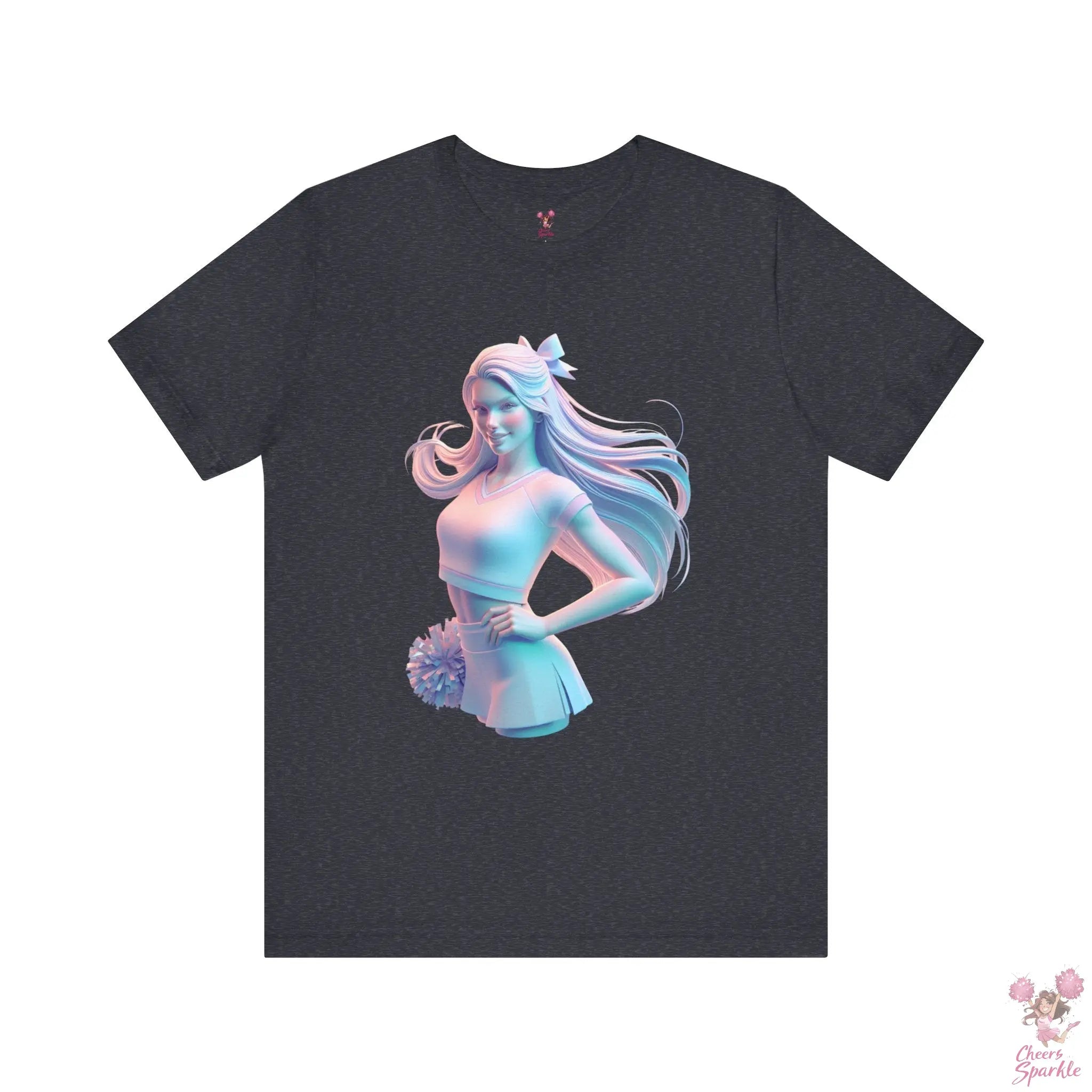 Dynamisches 3D-Cheerleader-Motiv T-Shirt Cheers and Sparkle