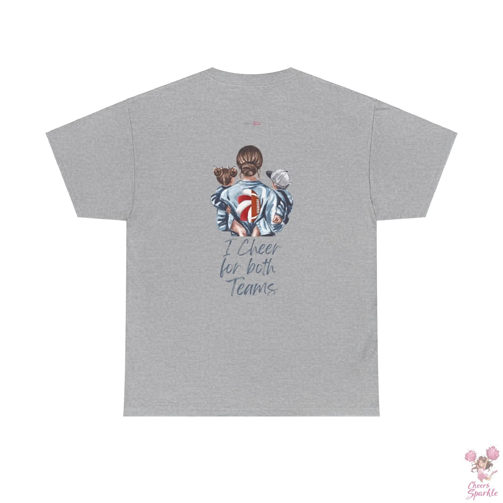 Fan Mom-T-Shirt – „I Cheer for both Teams“ - Cheers and Sparkle