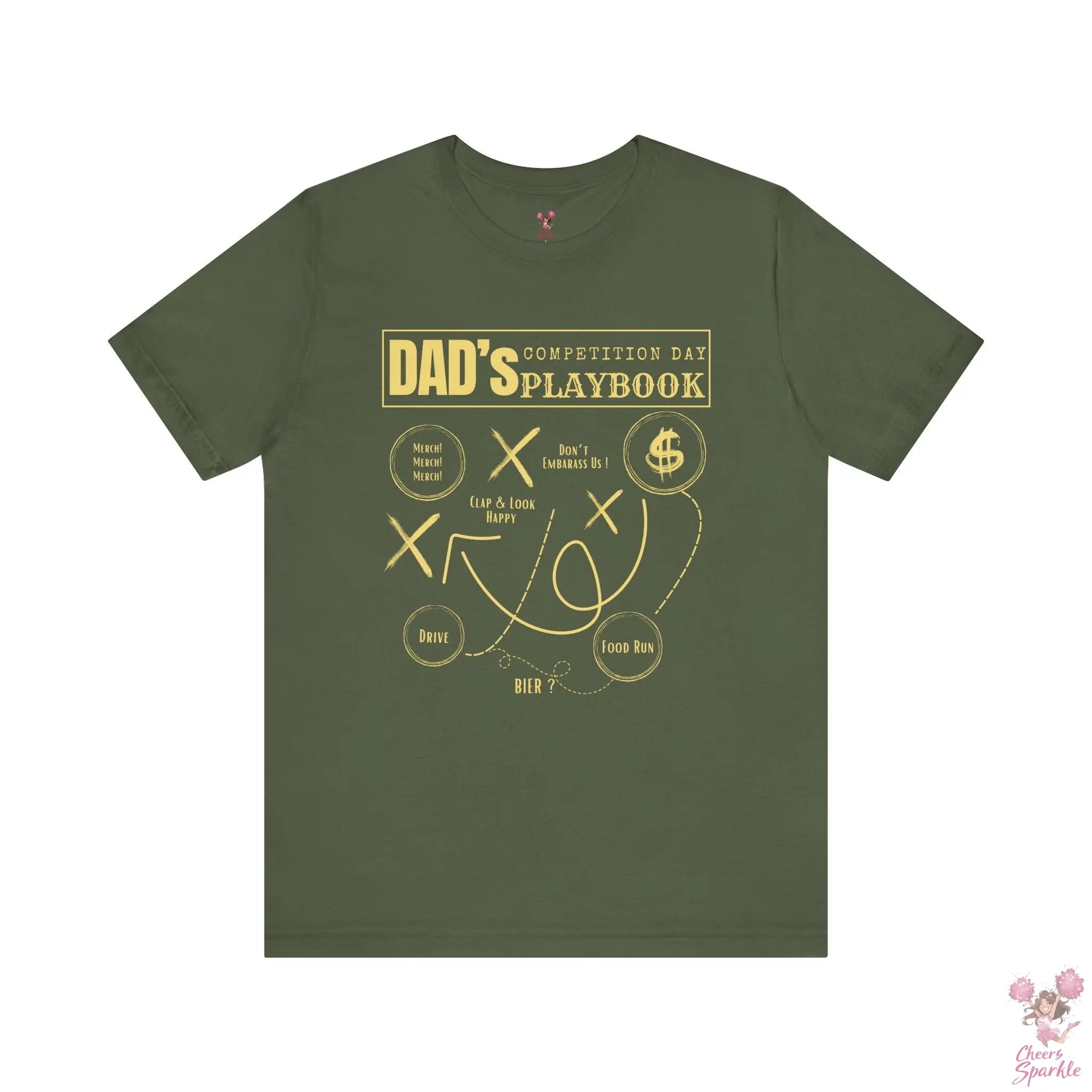 "Dad's Competition Day Playbook" Cheers and Sparkle