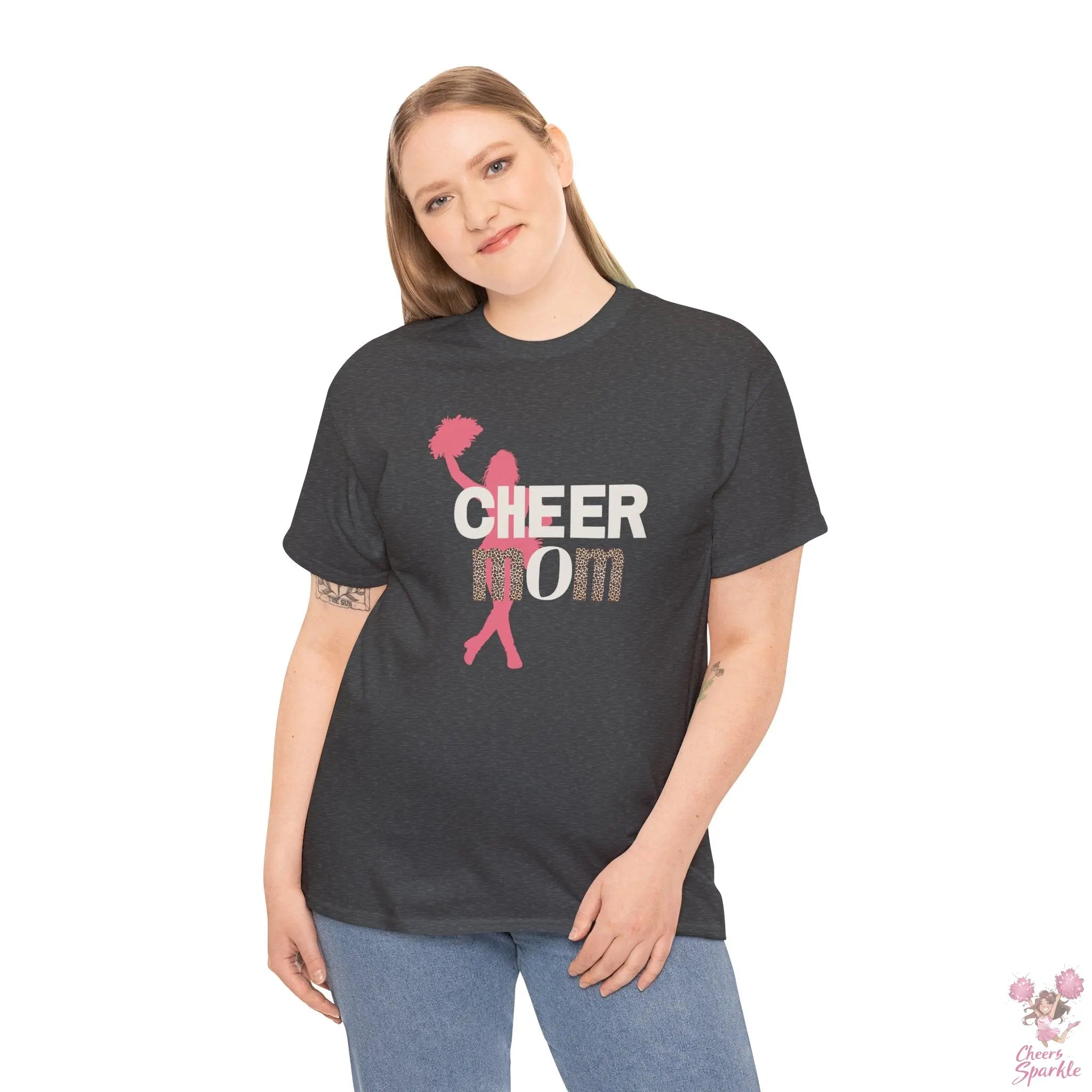 Rundhals Cheer Mom T-Shirt Printify