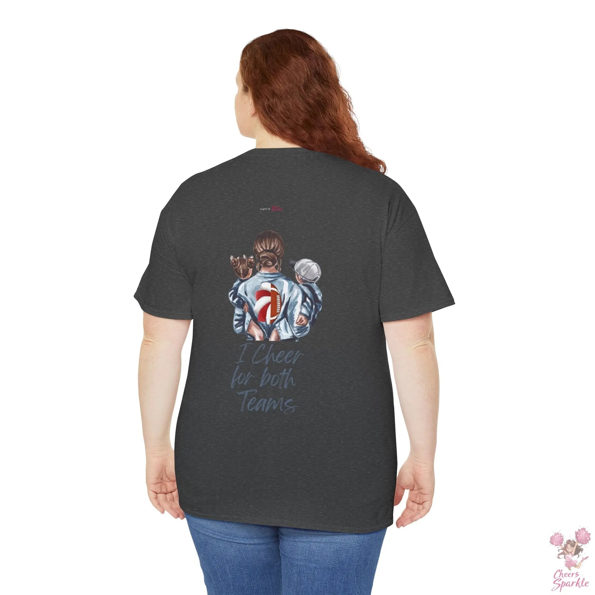 Fan Mom-T-Shirt – „I Cheer for both Teams“ - Cheers and Sparkle