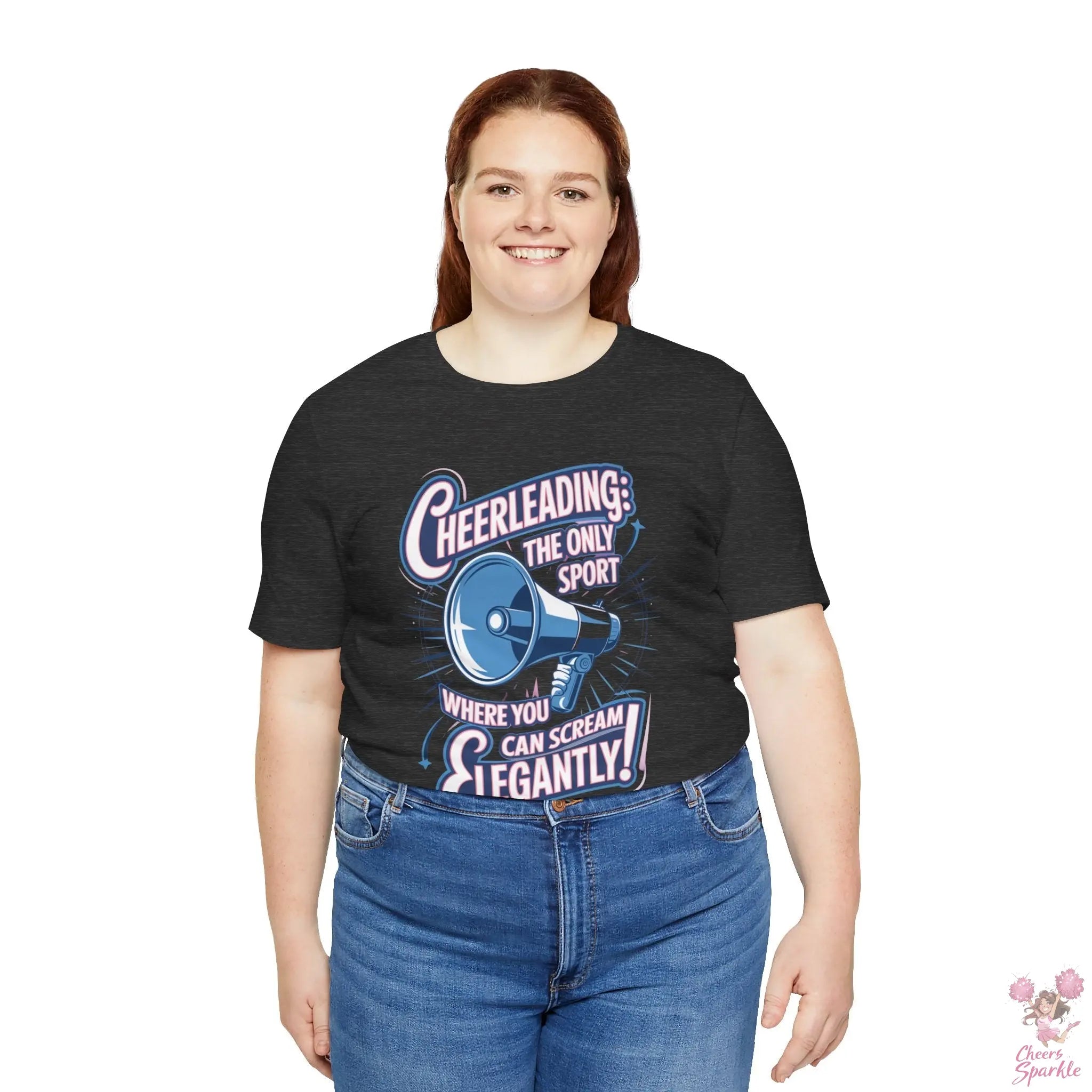 Cheerleading T-Shirt „Cheerleading: The Only Sport Where You Can Scream Elegantly!“ Cheers and Sparkle