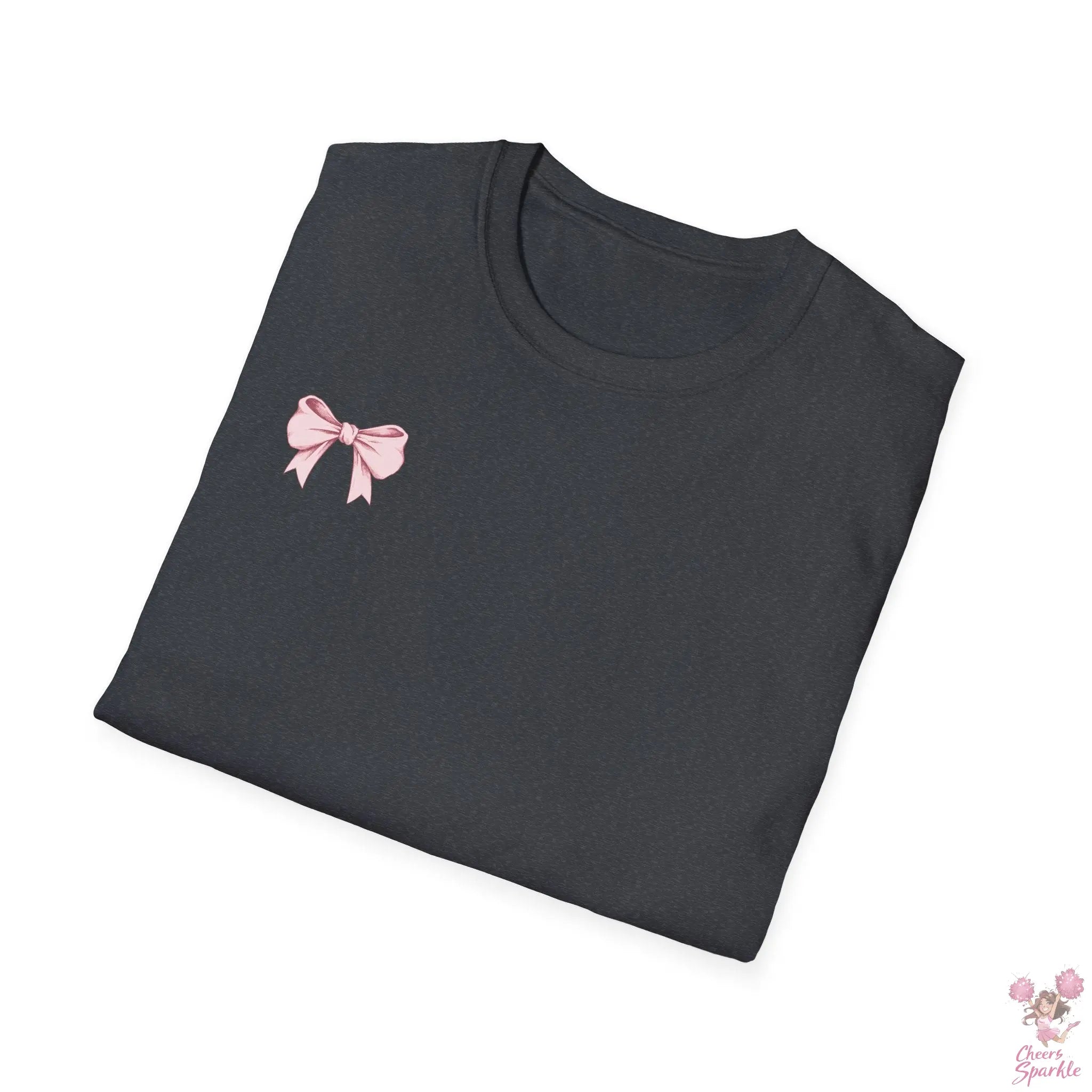 Cheerful Bow Unisex Softstyle T-Shirt Cheers and Sparkle