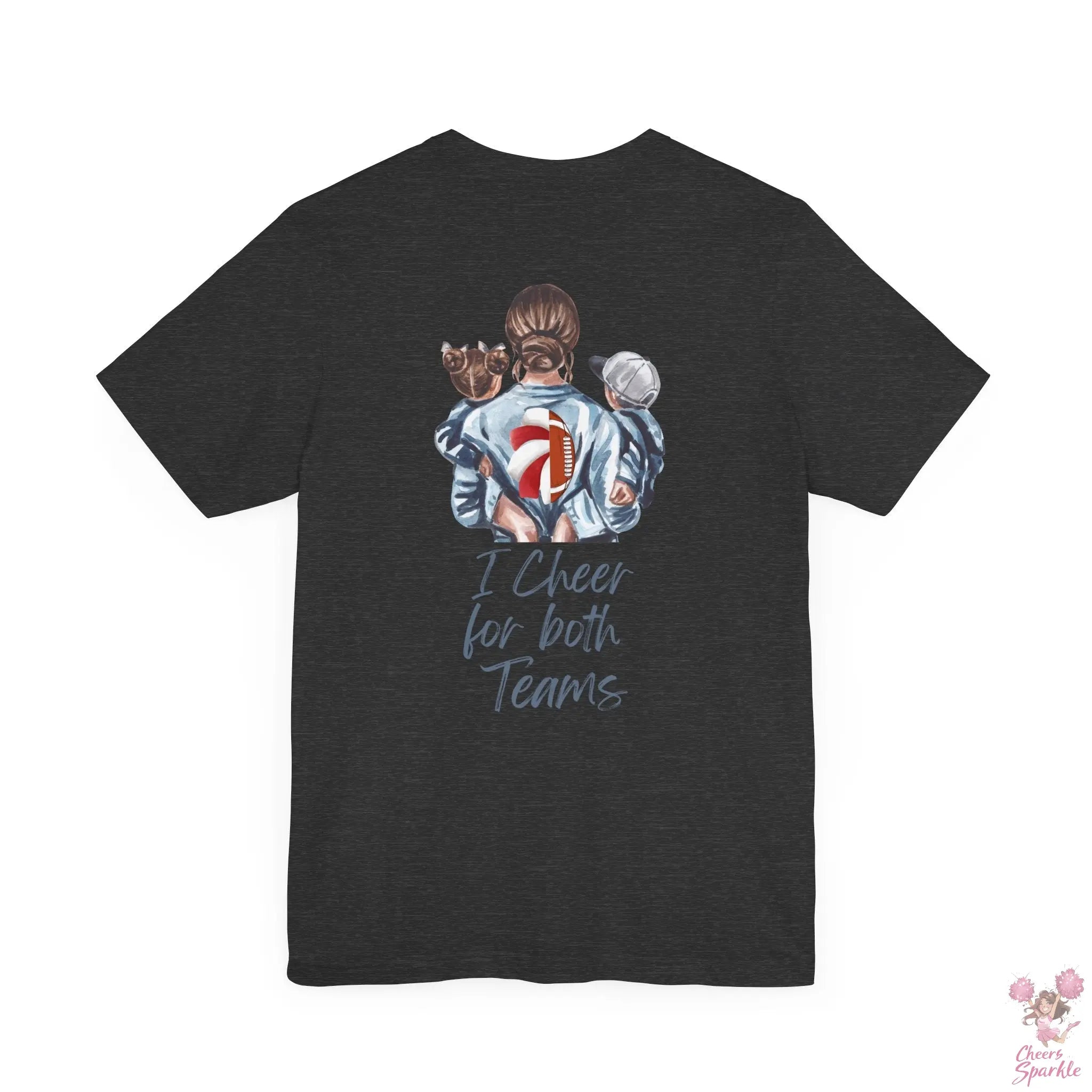 Mom T-Shirt "I Cheer for both Teams" Cheers and Sparkle