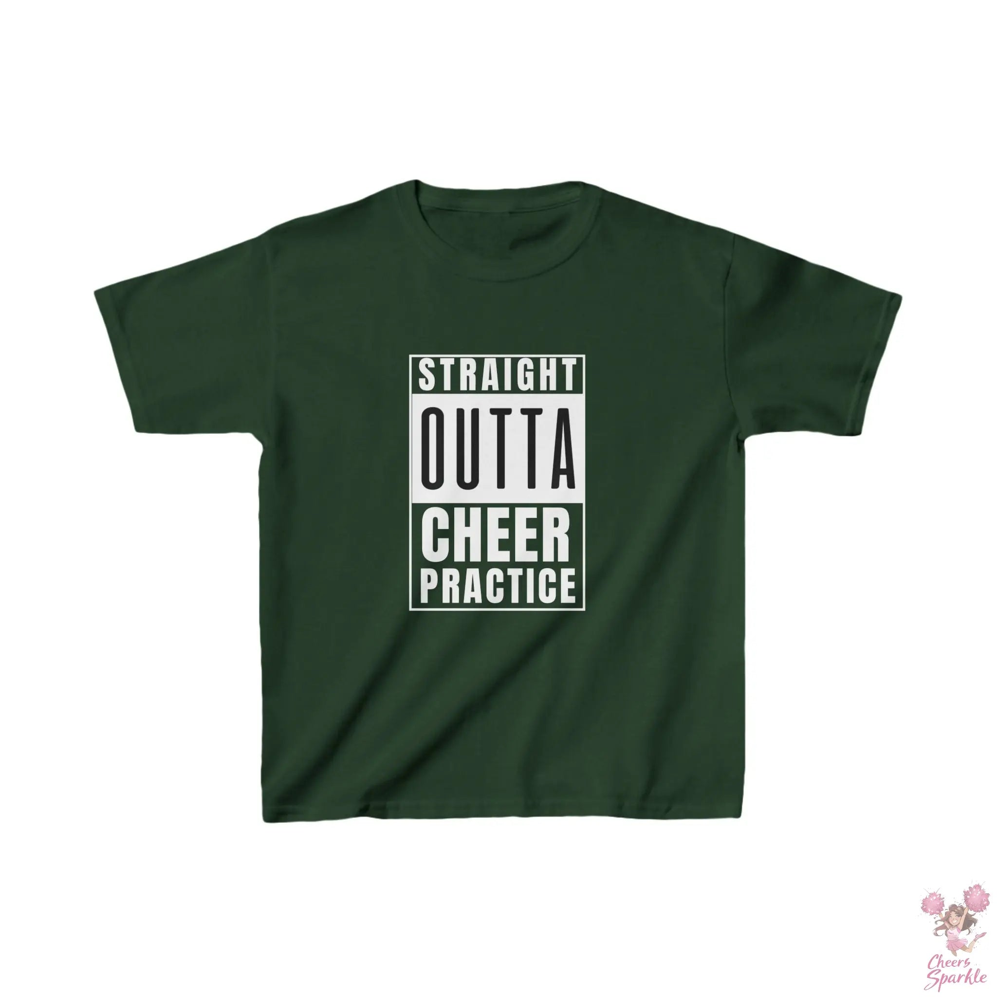 Kids Baumwoll T-Shirt "Straight Outta Cheer Practice" Cheers and Sparkle