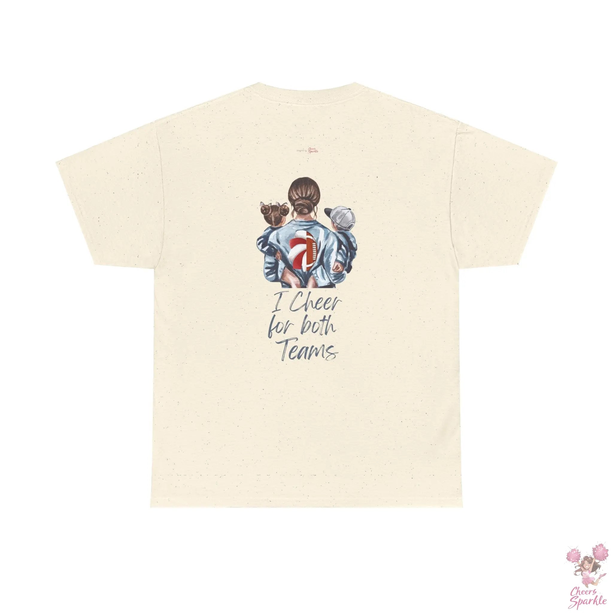 Fan Mom-T-Shirt – „I Cheer for both Teams“ - Cheers and Sparkle