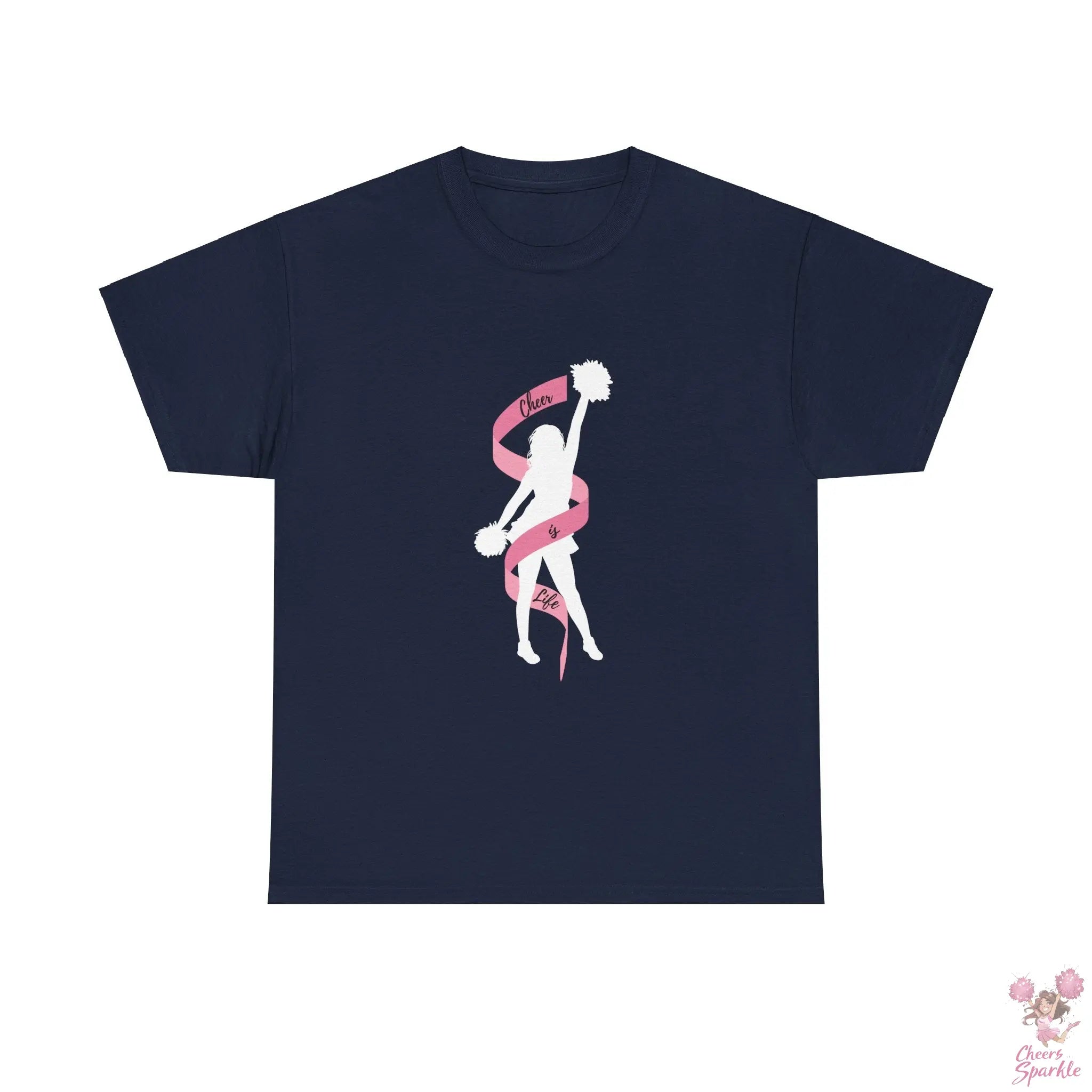 Heavy Cotton T-Shirt „Cheer is Life“ Cheers and Sparkle