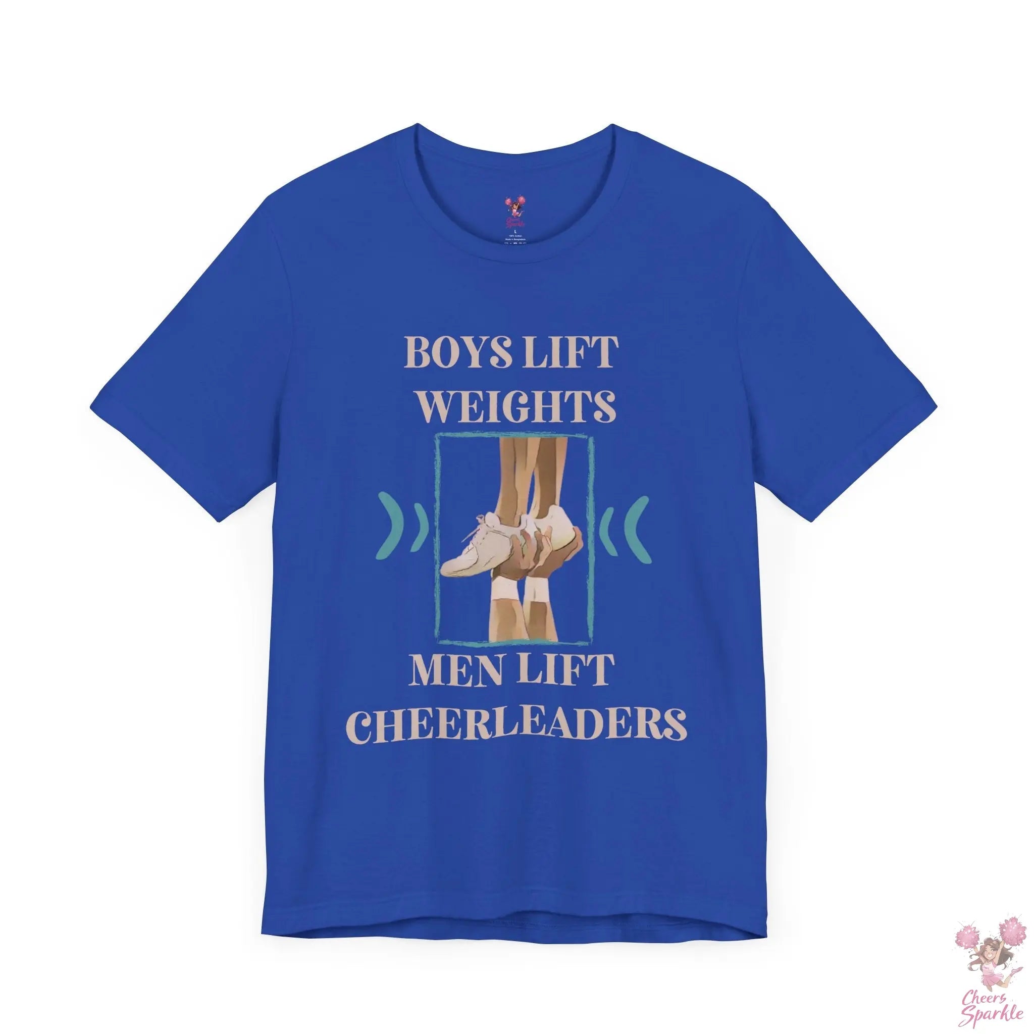 Herren T-Shirt „Boys Lift Weights, Men Lift Cheerleaders“ Cheers and Sparkle