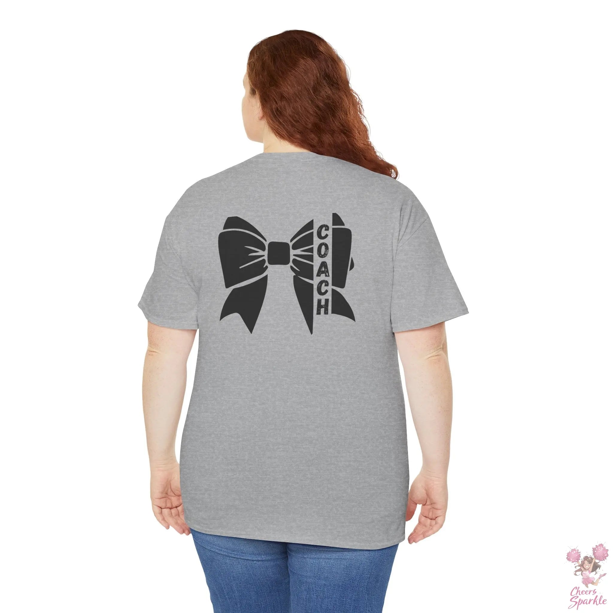 Cheer Coach T-Shirt mit Schwarzer Bow Printify