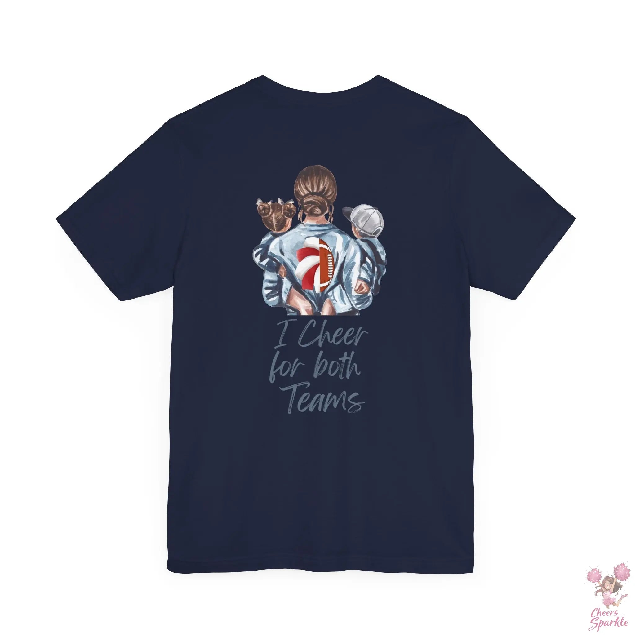 Mom T-Shirt "I Cheer for both Teams" Cheers and Sparkle