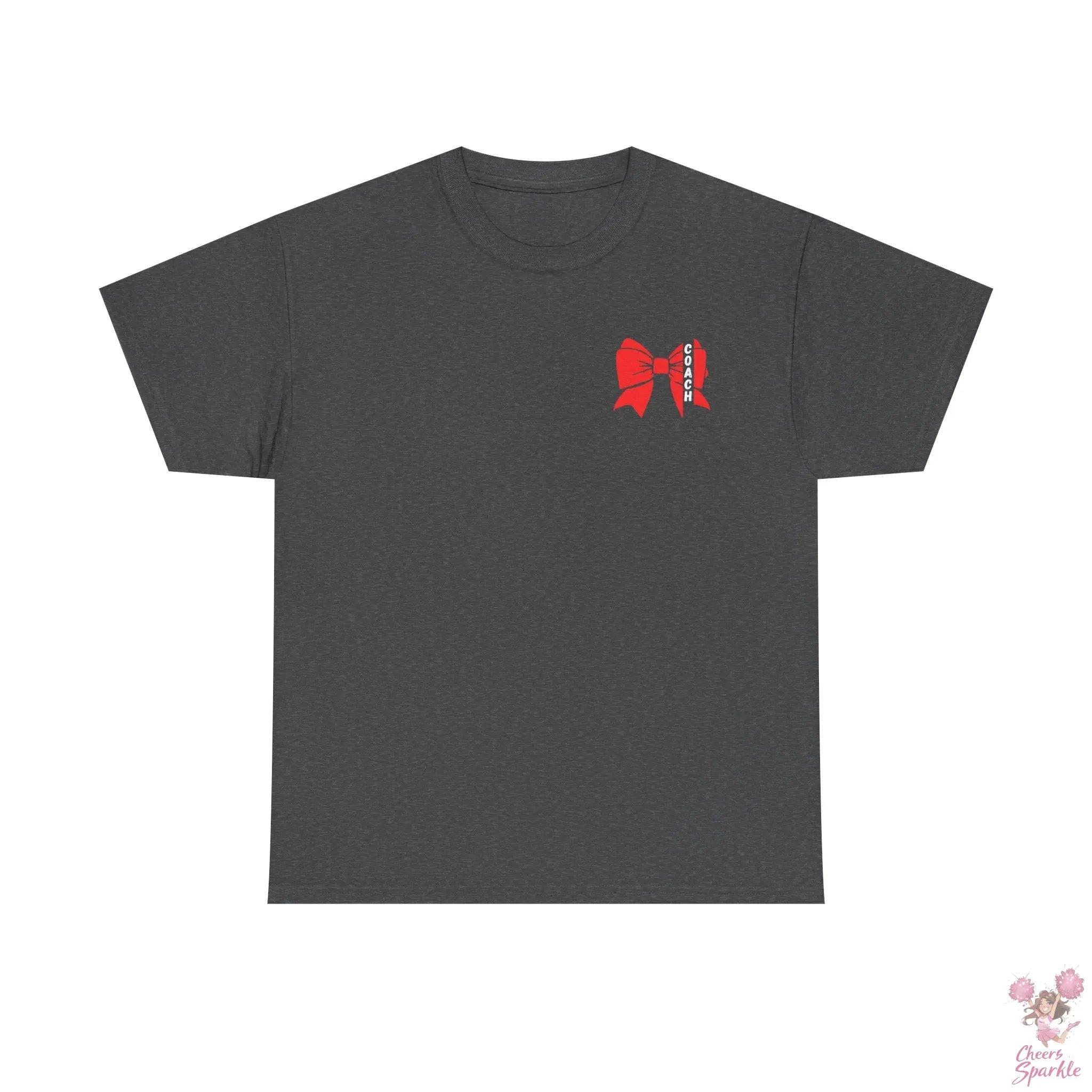 Cheer Coach T-Shirt mit roter Schleife Printify