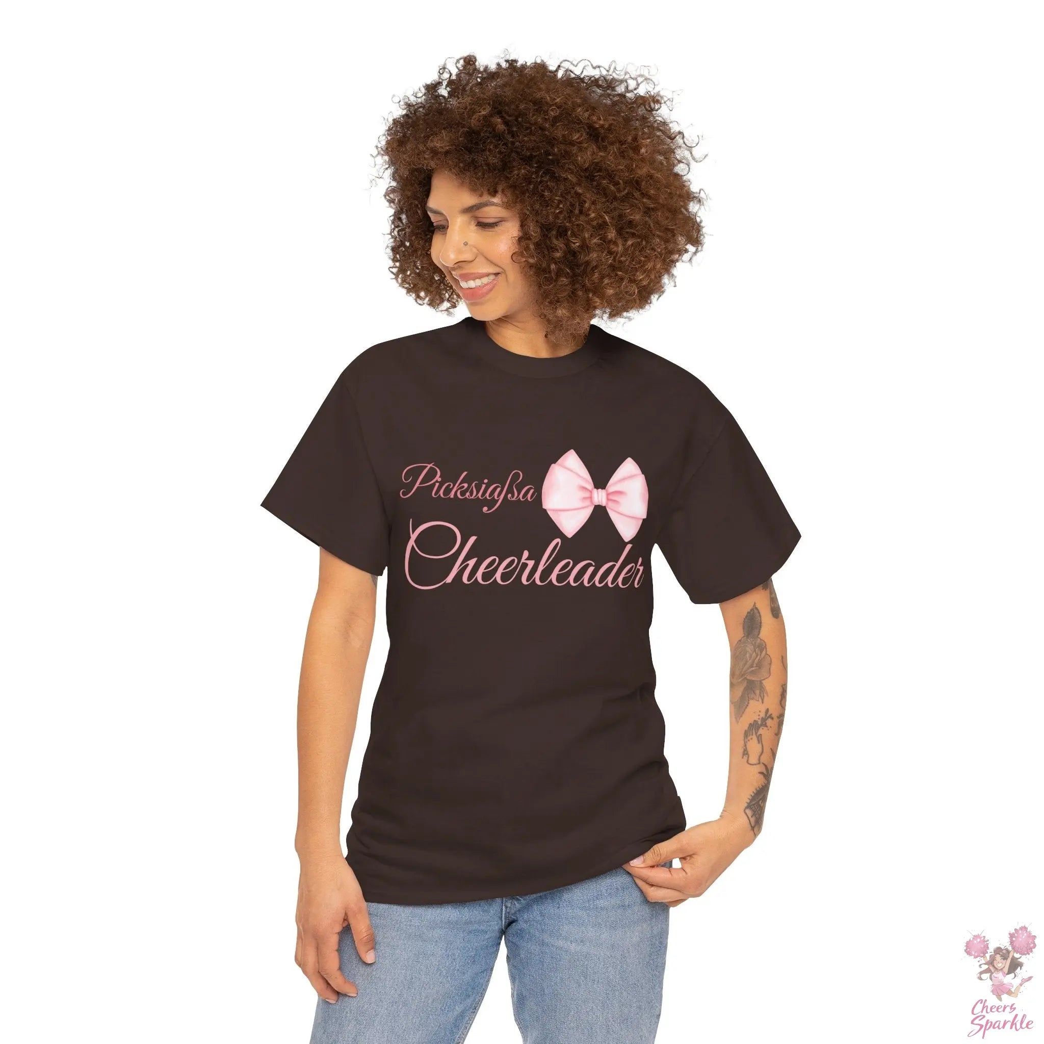 Cheerleader T-Shirt mit Schleifen-Design Printify