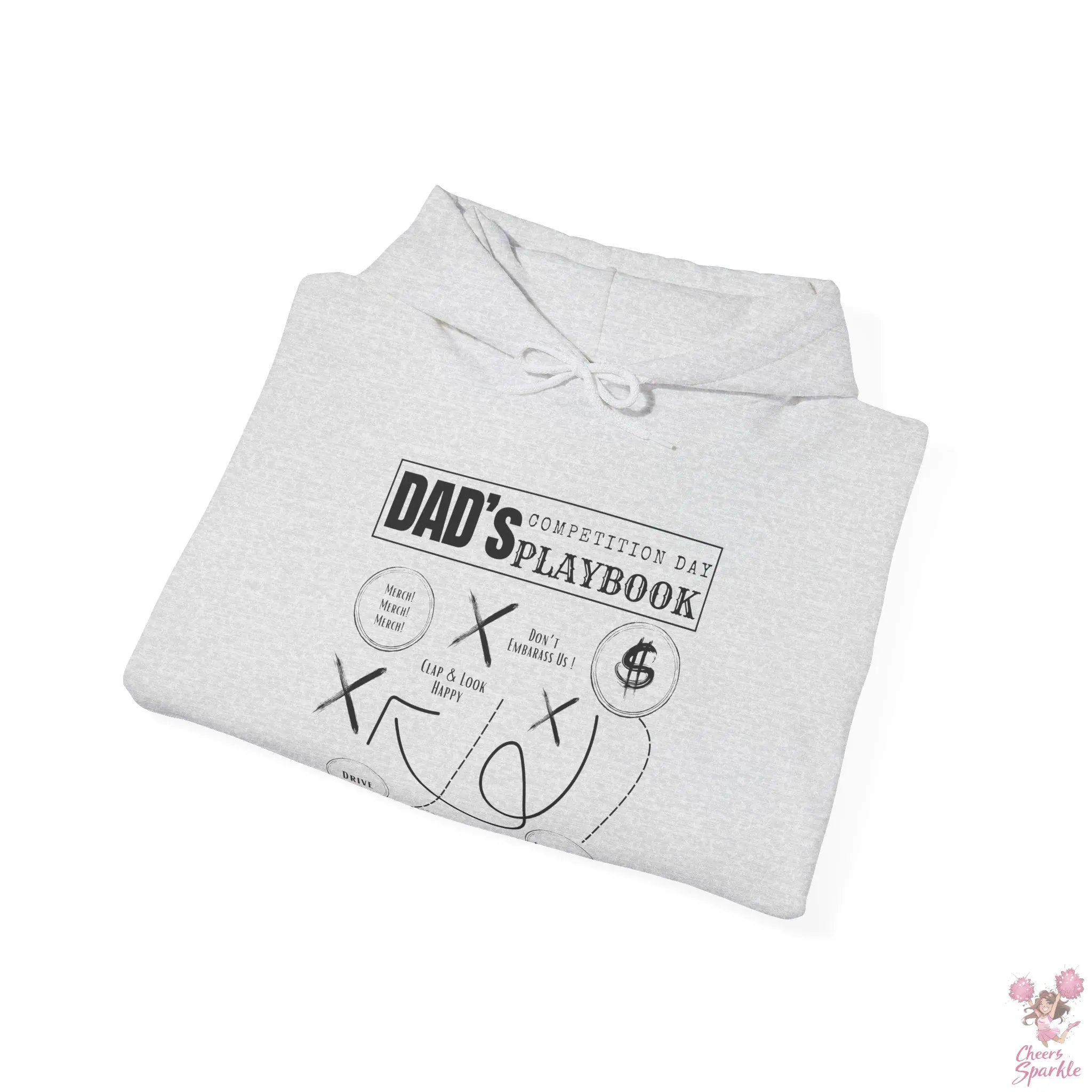 Hoodie "Dad's Competition Day Playbook" Cheers and Sparkle