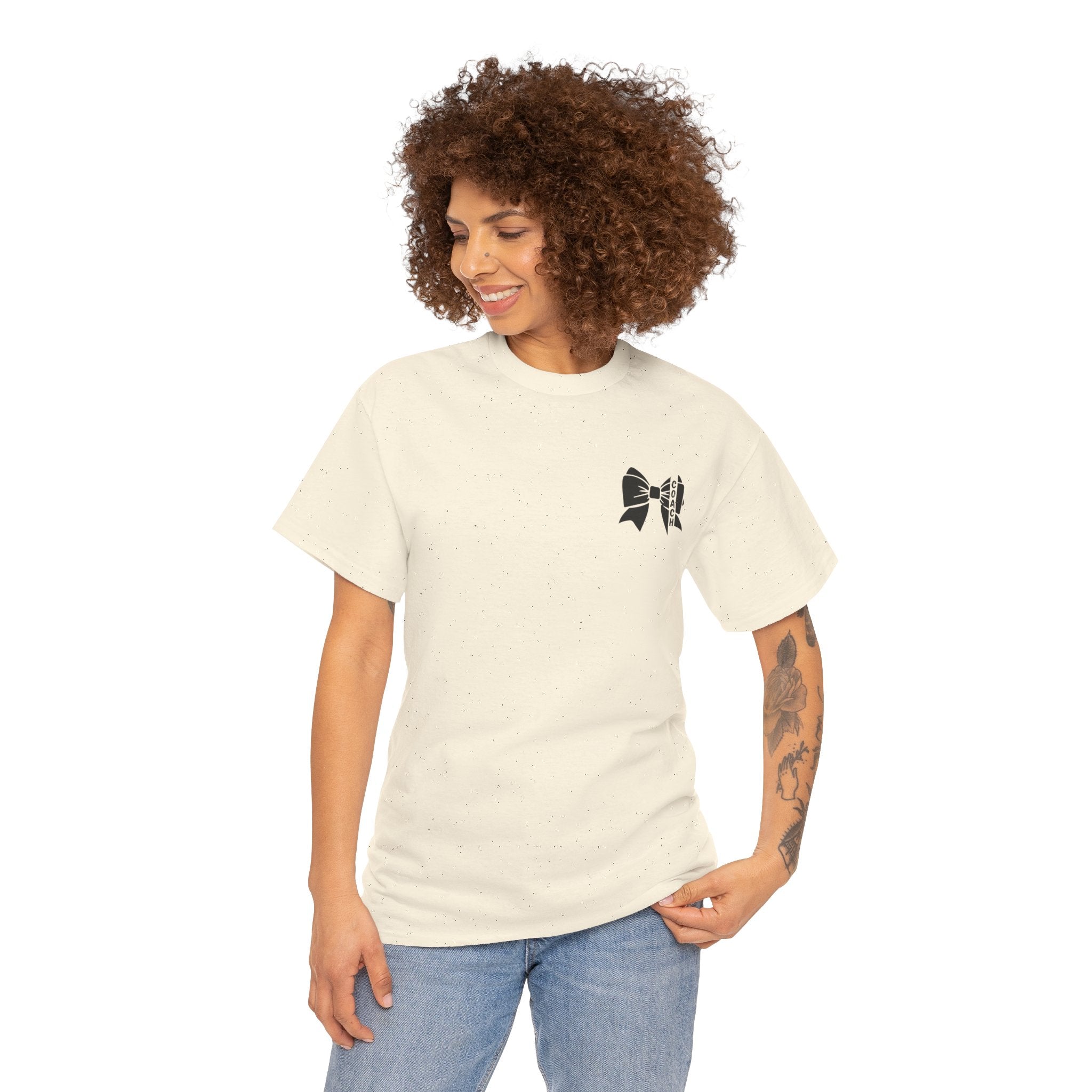 Cheer Coach T-Shirt mit Schwarzer Bow