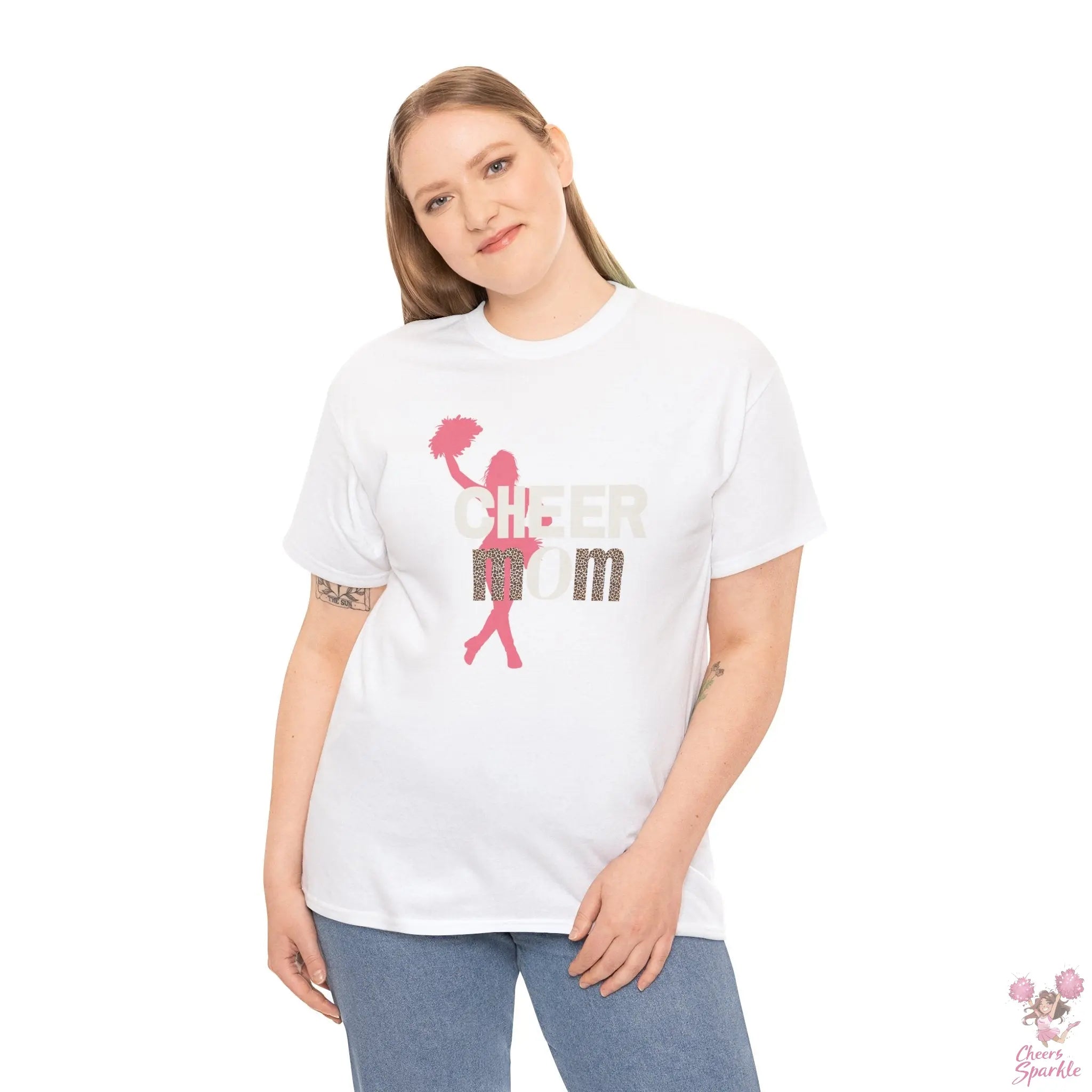 Rundhals Cheer Mom T-Shirt Printify