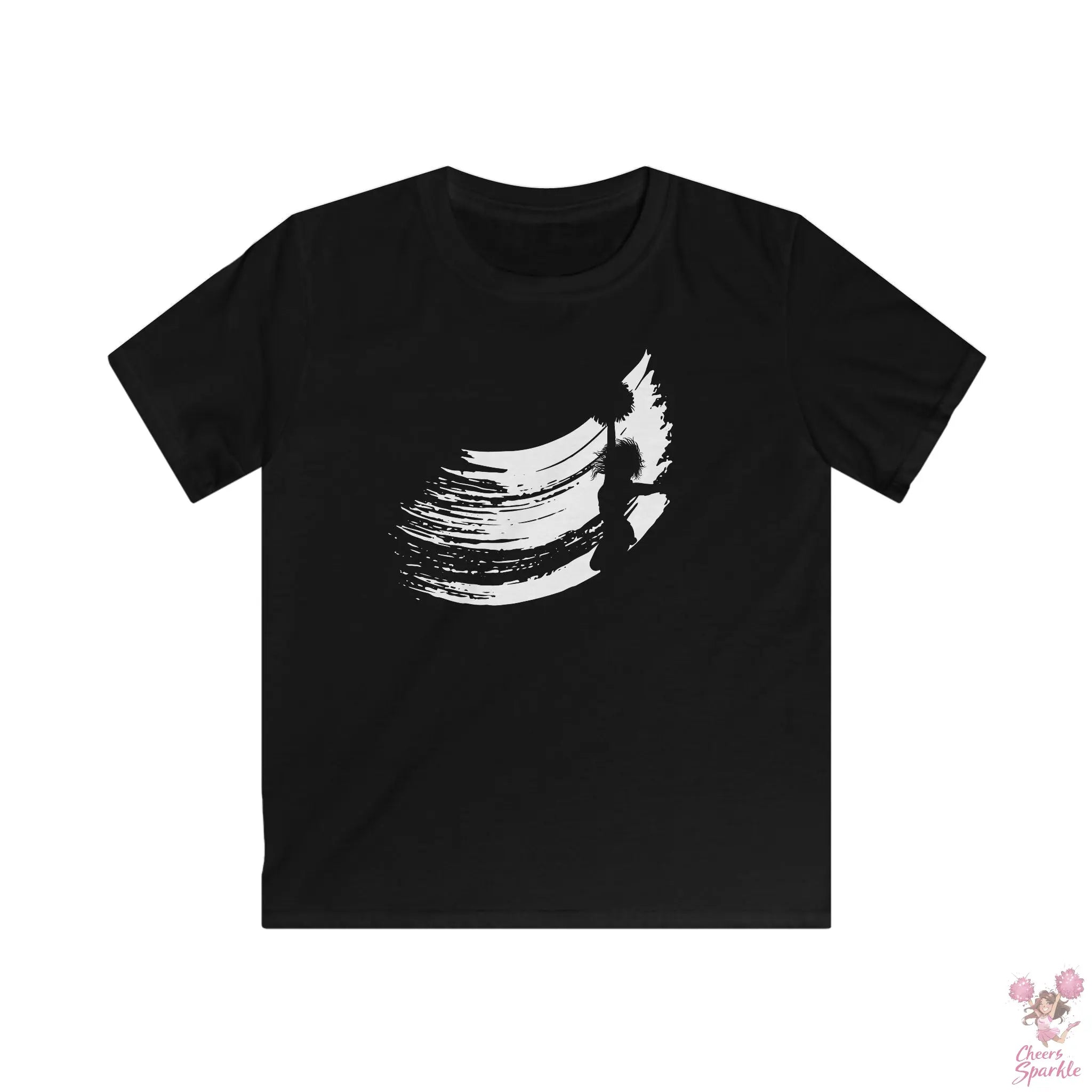 Kinder T-Shirt Dynamische Cheerleader-Silhouette Cheers and Sparkle