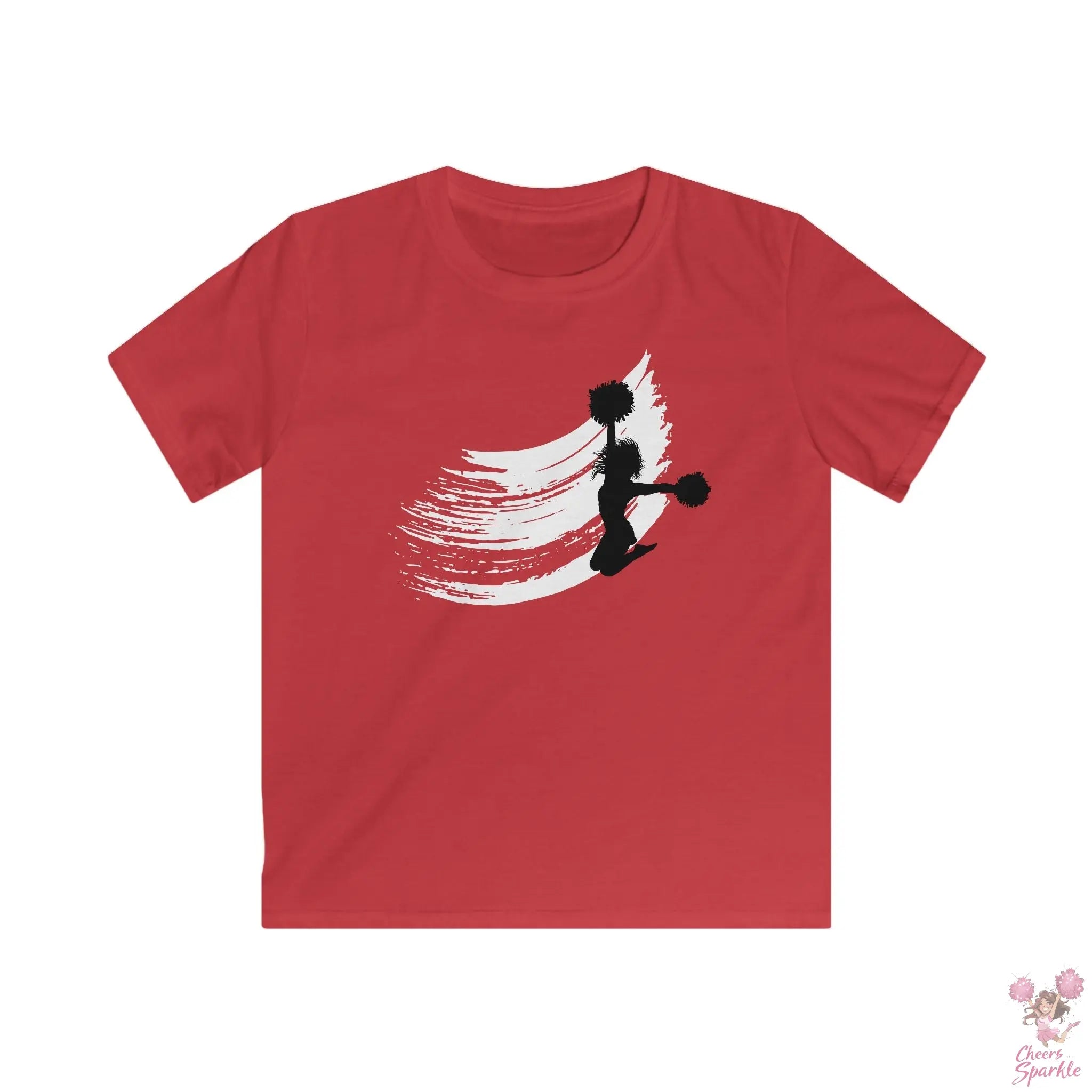 Kinder T-Shirt Dynamische Cheerleader-Silhouette Cheers and Sparkle
