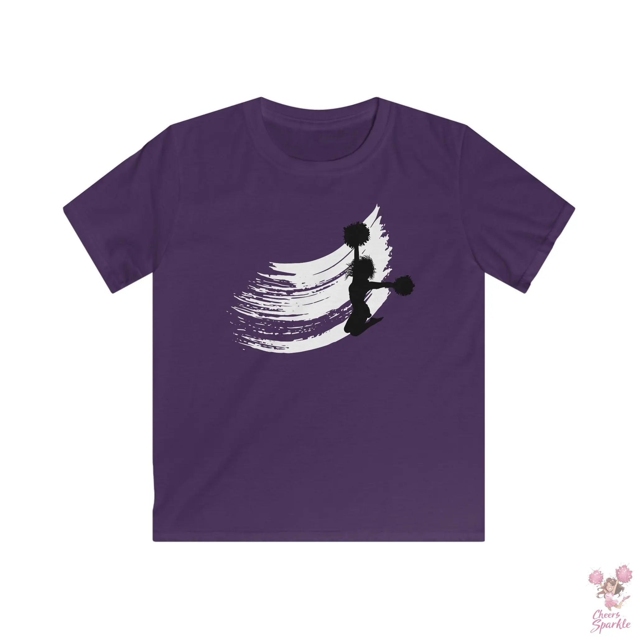 Kinder T-Shirt Dynamische Cheerleader-Silhouette Cheers and Sparkle