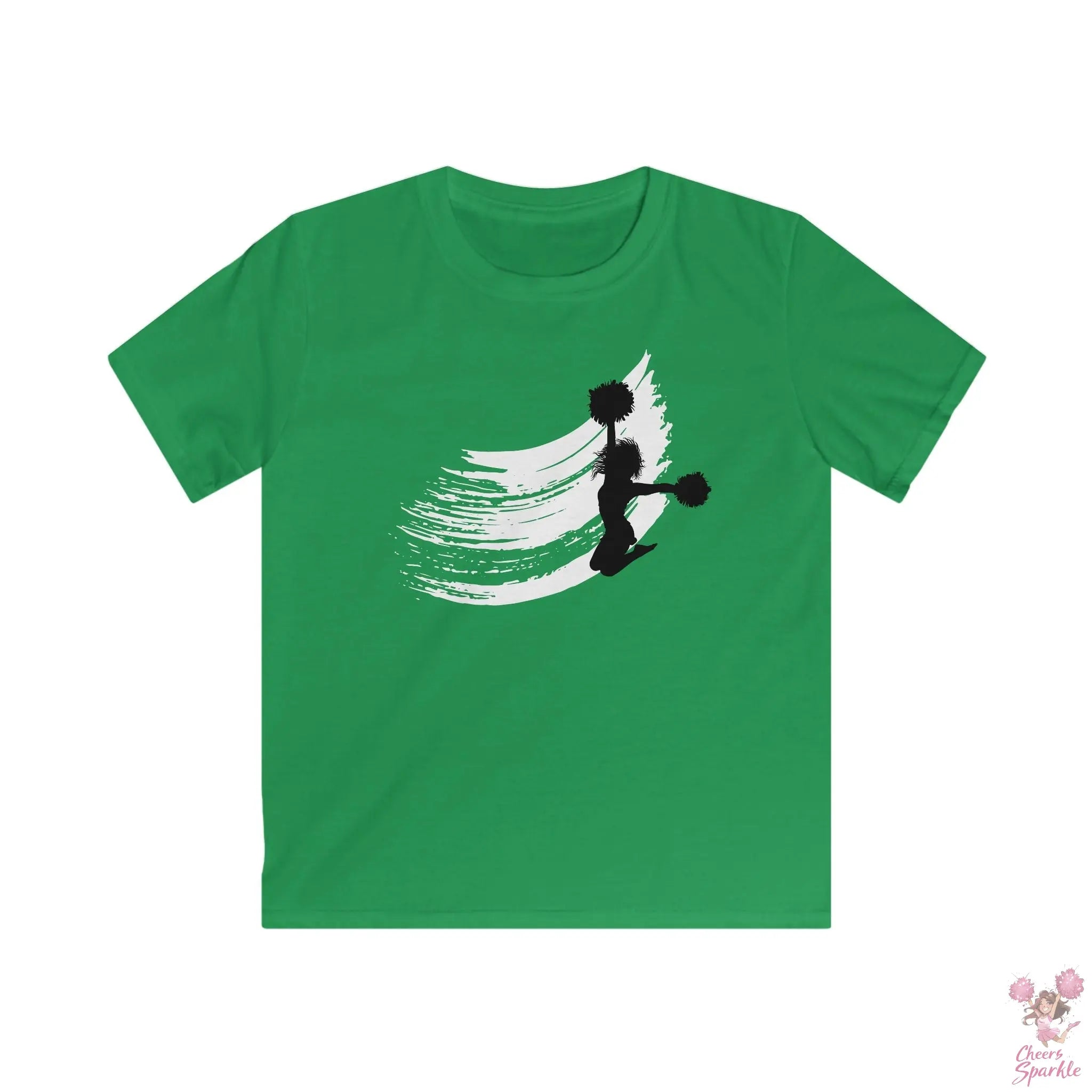 Kinder T-Shirt Dynamische Cheerleader-Silhouette Cheers and Sparkle