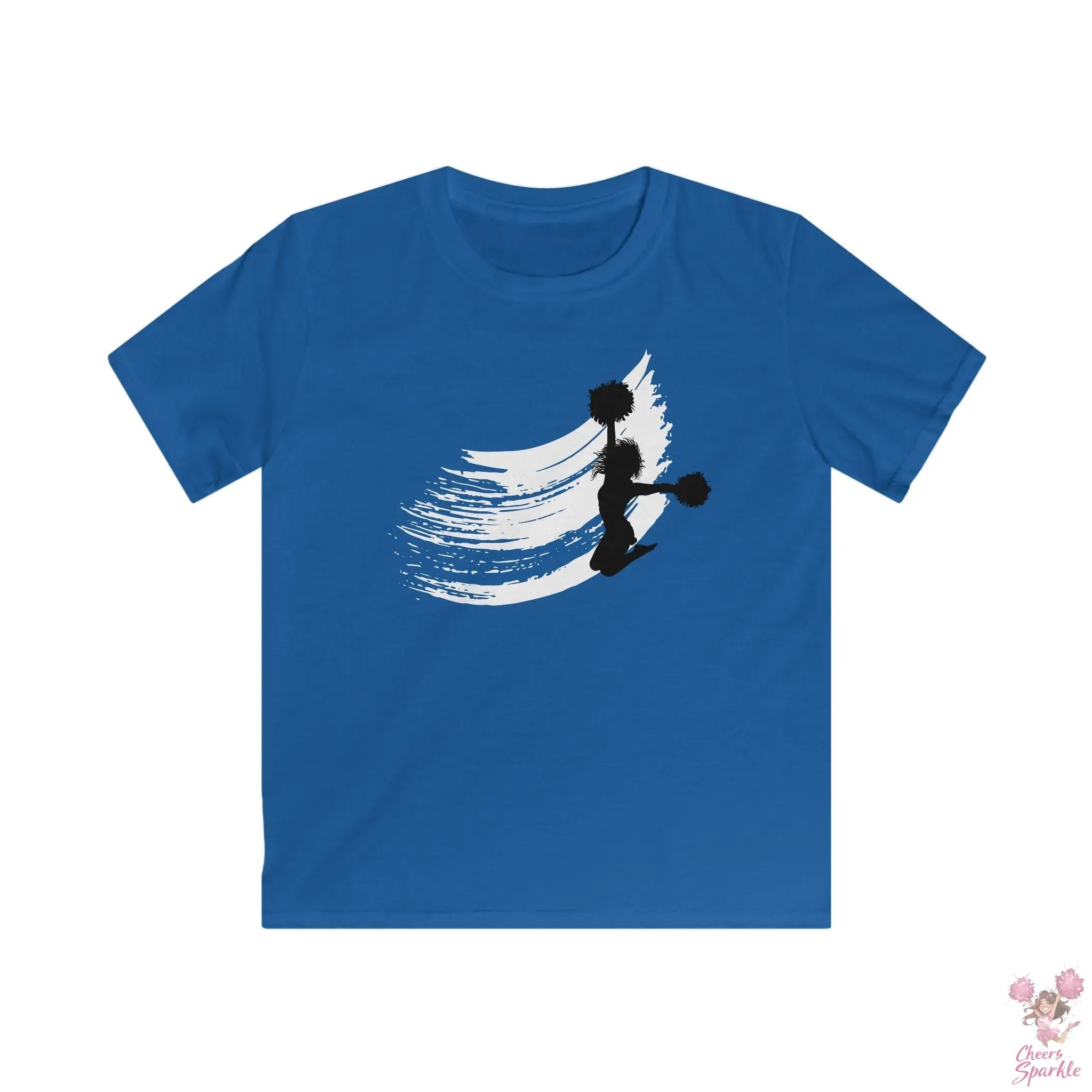 Kinder T-Shirt Dynamische Cheerleader-Silhouette Cheers and Sparkle