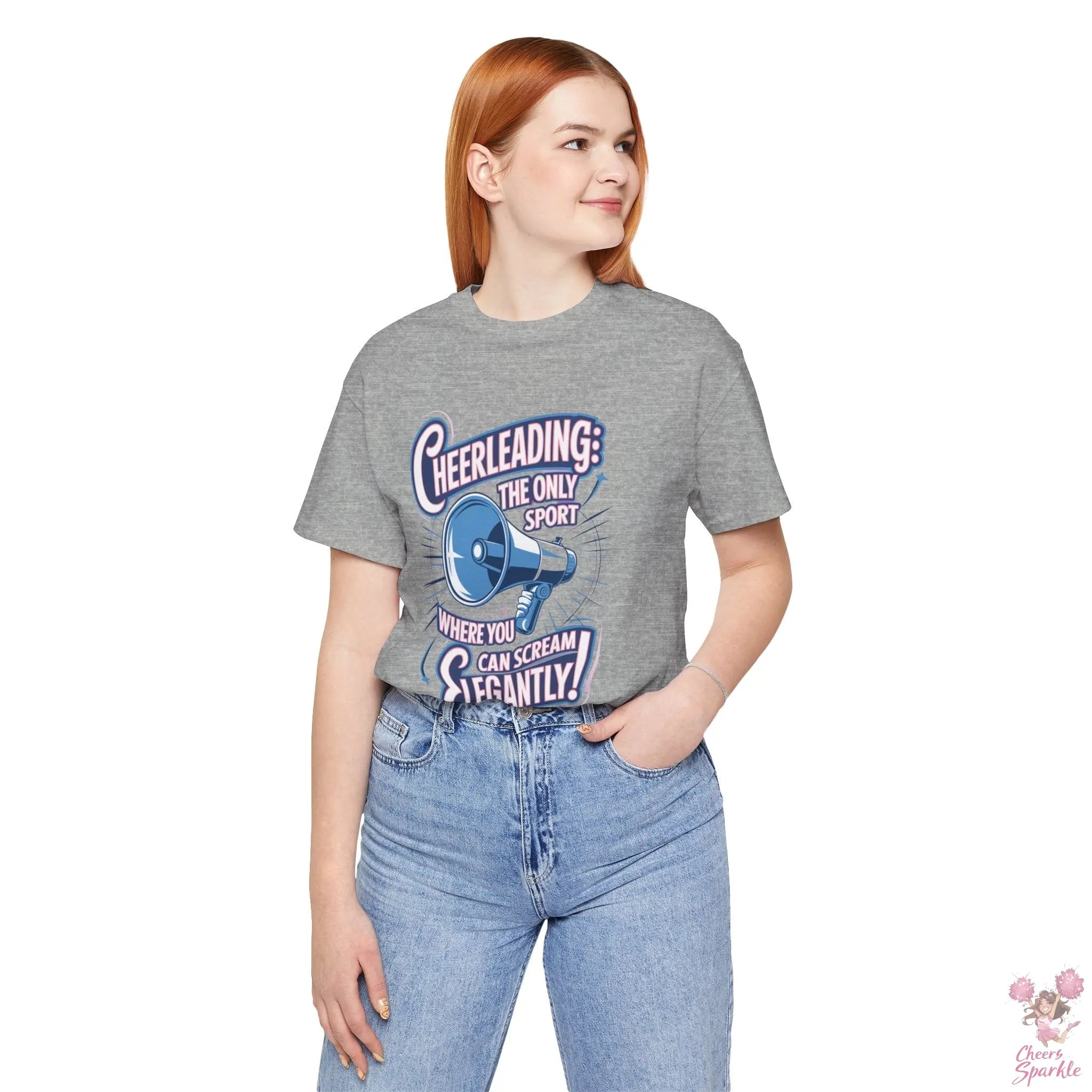 Cheerleading T-Shirt „Cheerleading: The Only Sport Where You Can Scream Elegantly!“ Cheers and Sparkle