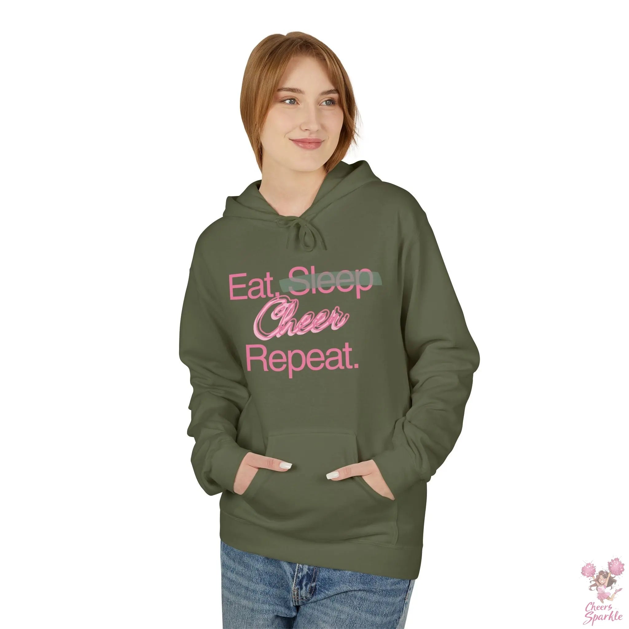 Hoodie "Eat. Sleep, Cheer, Repeat" Printify