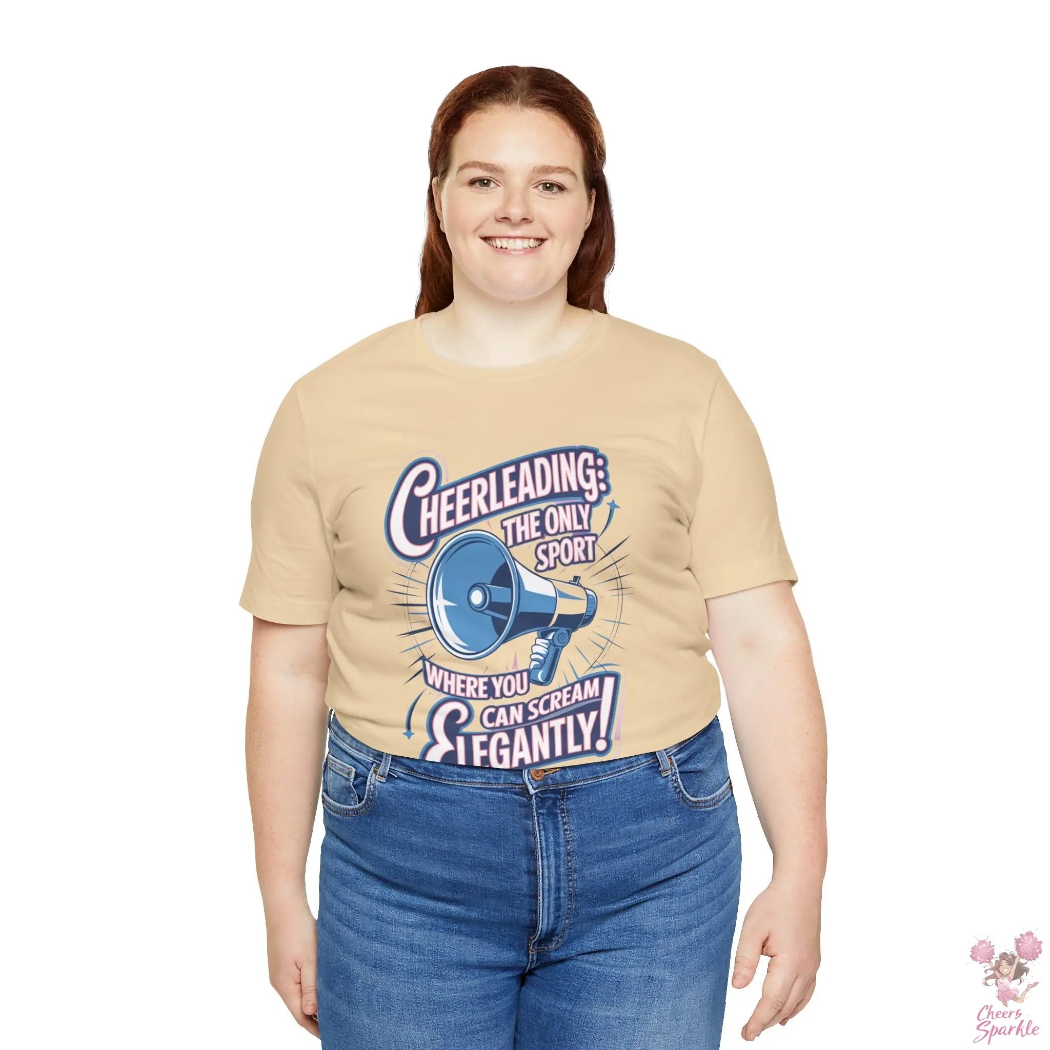 Cheerleading T-Shirt „Cheerleading: The Only Sport Where You Can Scream Elegantly!“ Cheers and Sparkle