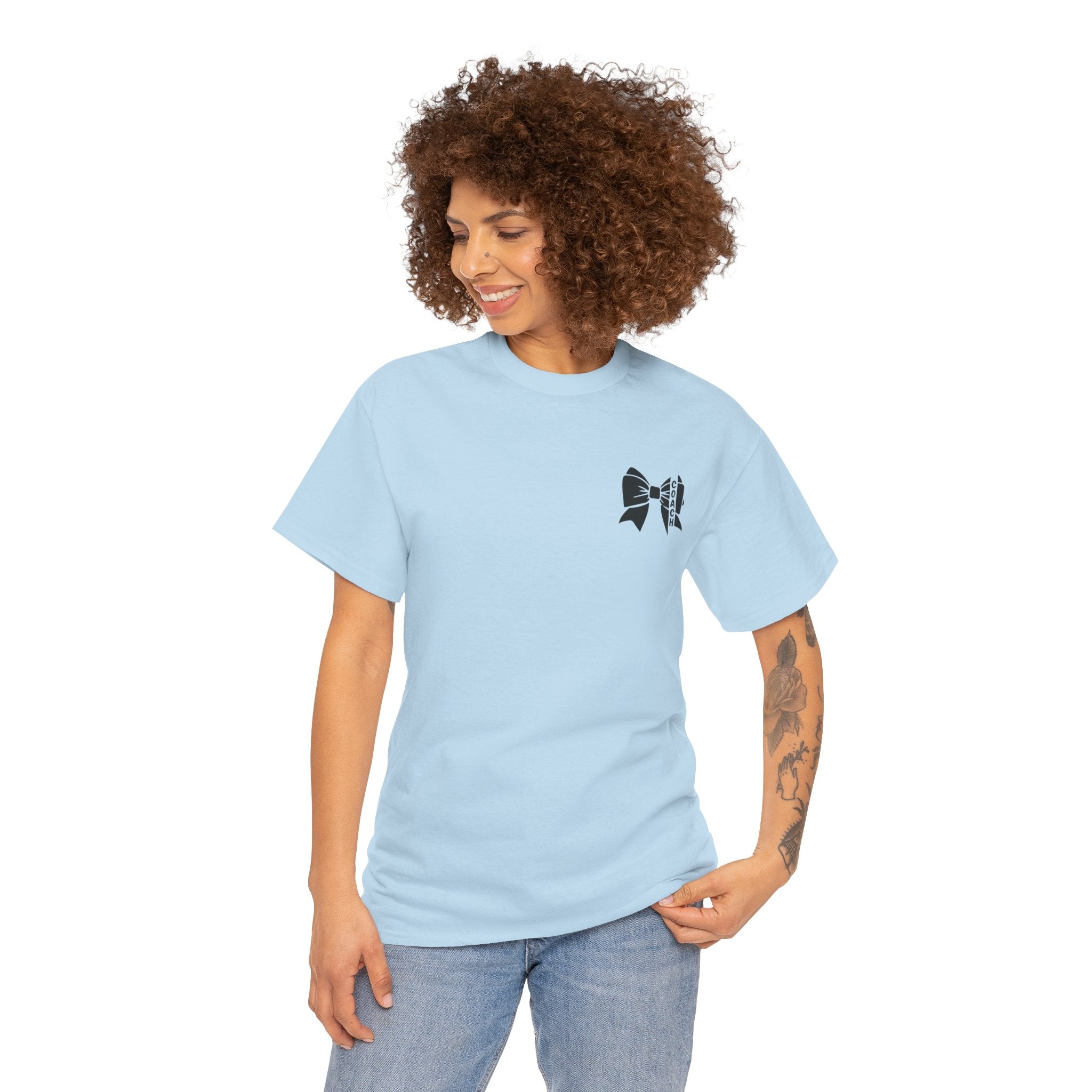 Cheer Coach T-Shirt mit Schwarzer Bow