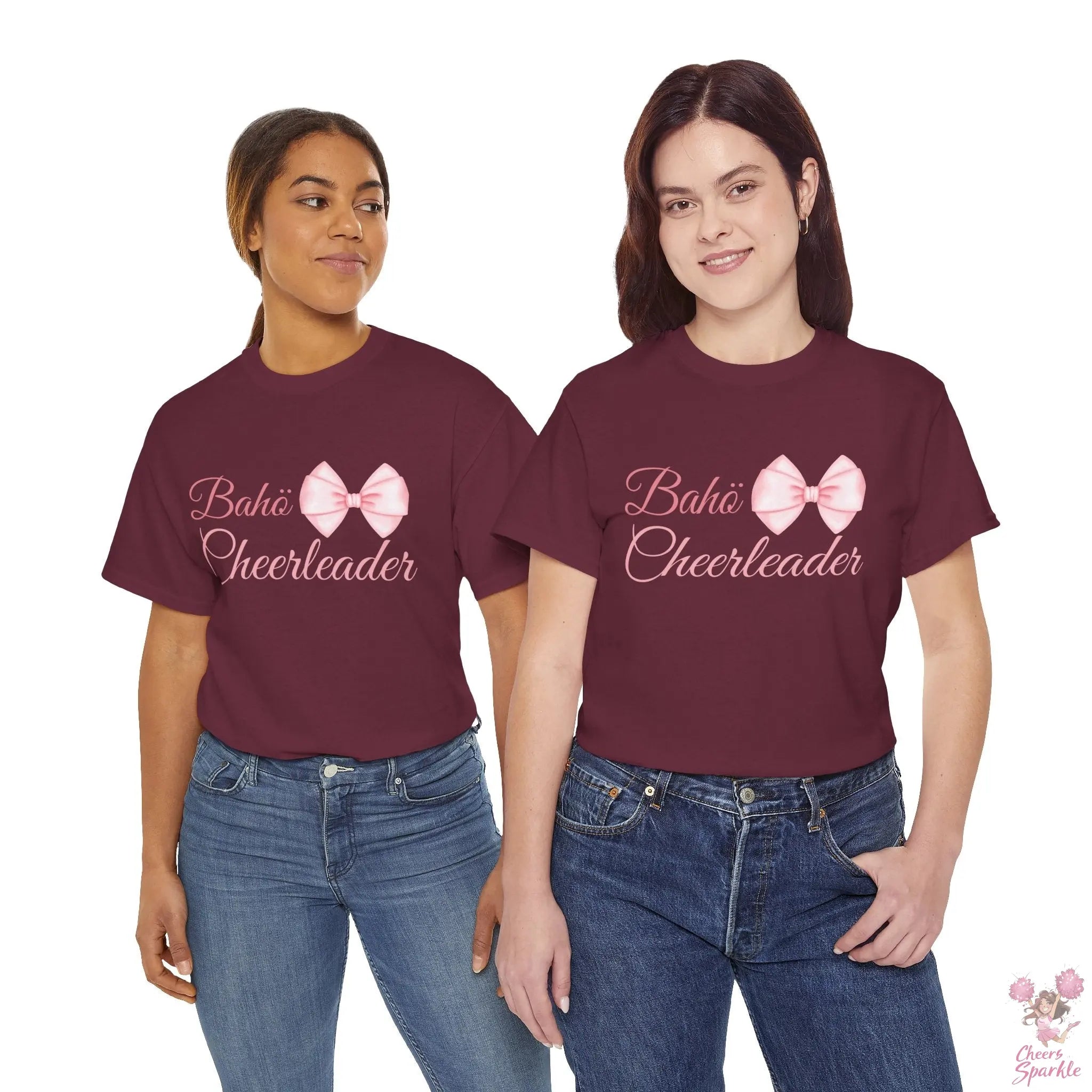 Cheerleader T-Shirt mit Schleifen-Design Printify