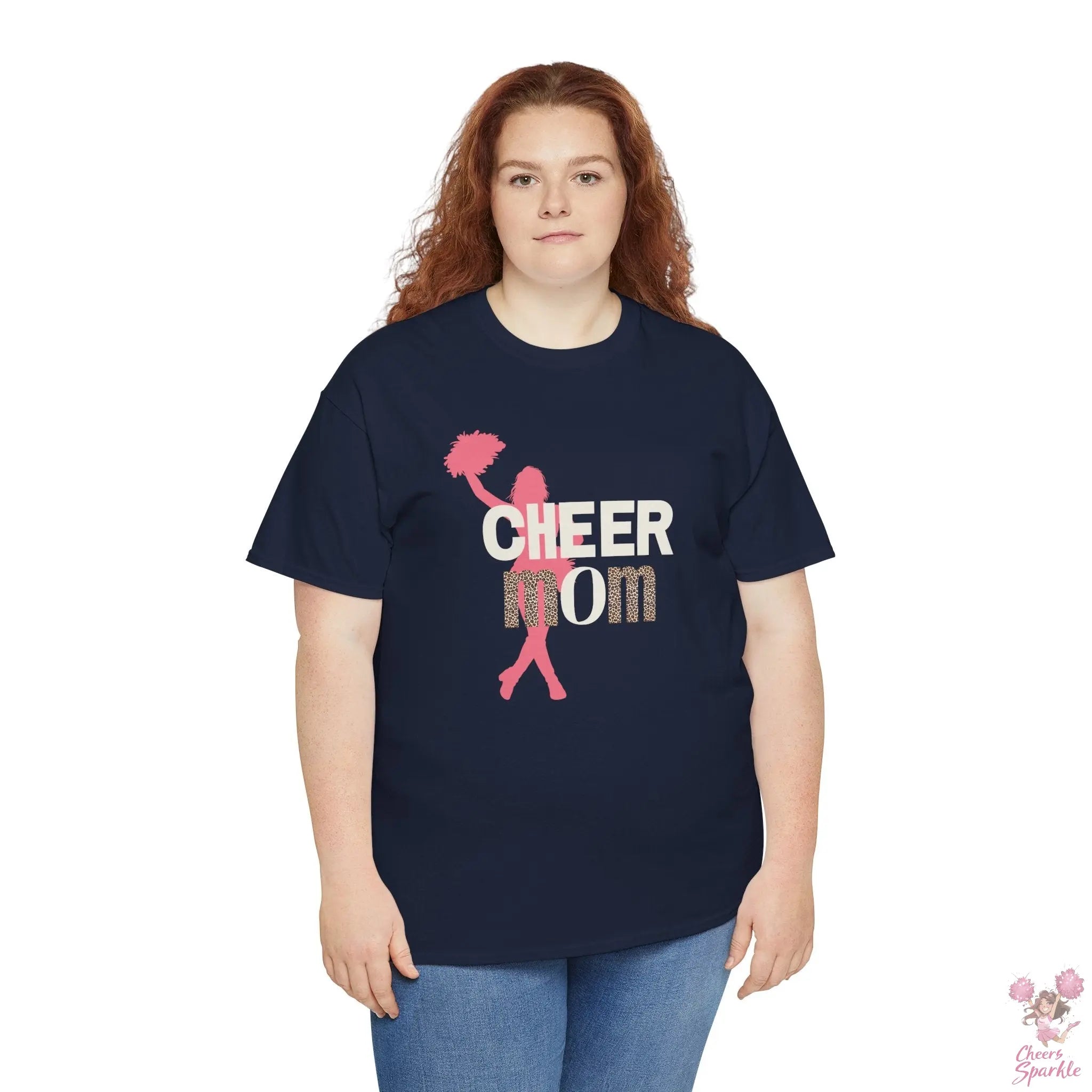 Rundhals Cheer Mom T-Shirt Printify