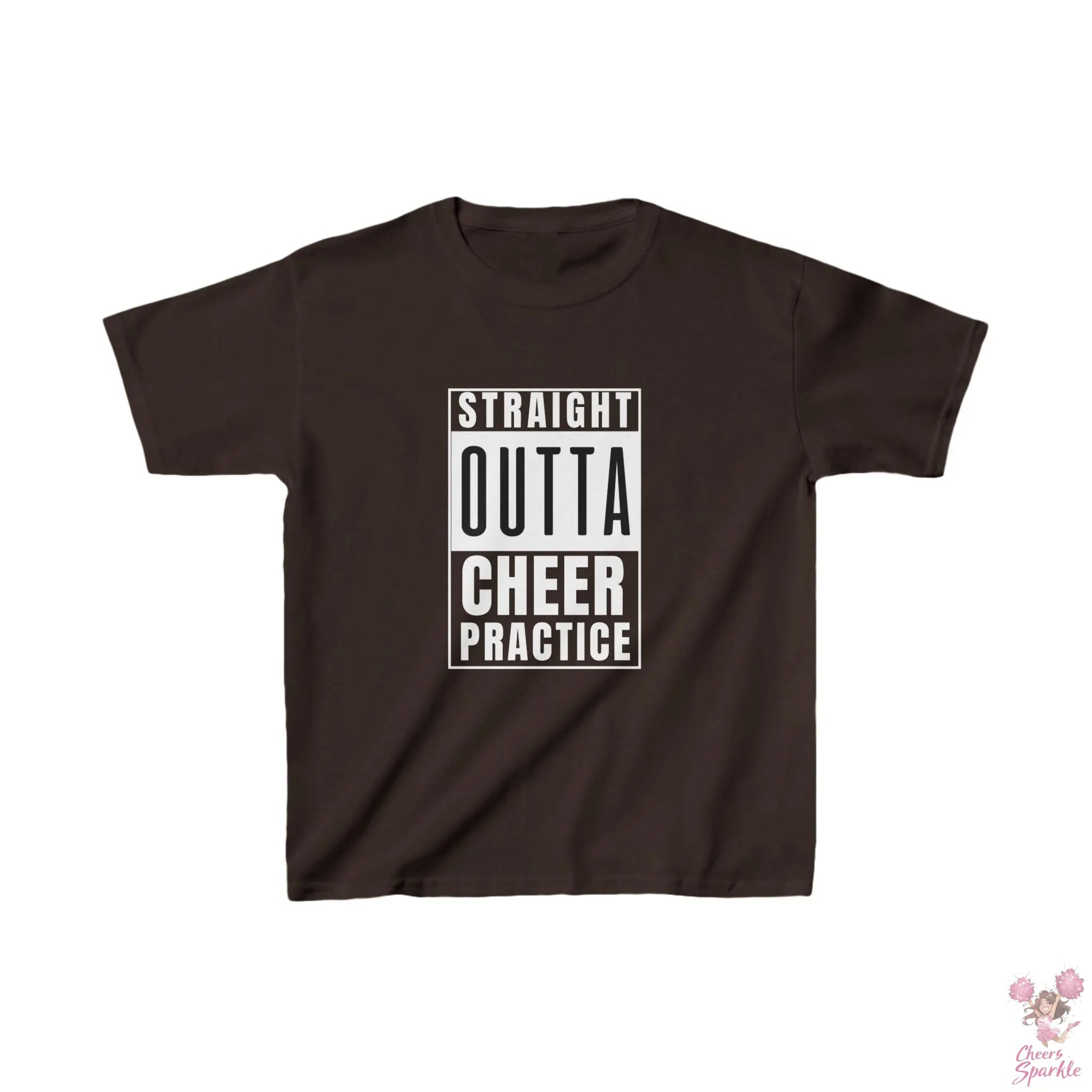 Kids Baumwoll T-Shirt "Straight Outta Cheer Practice" Cheers and Sparkle