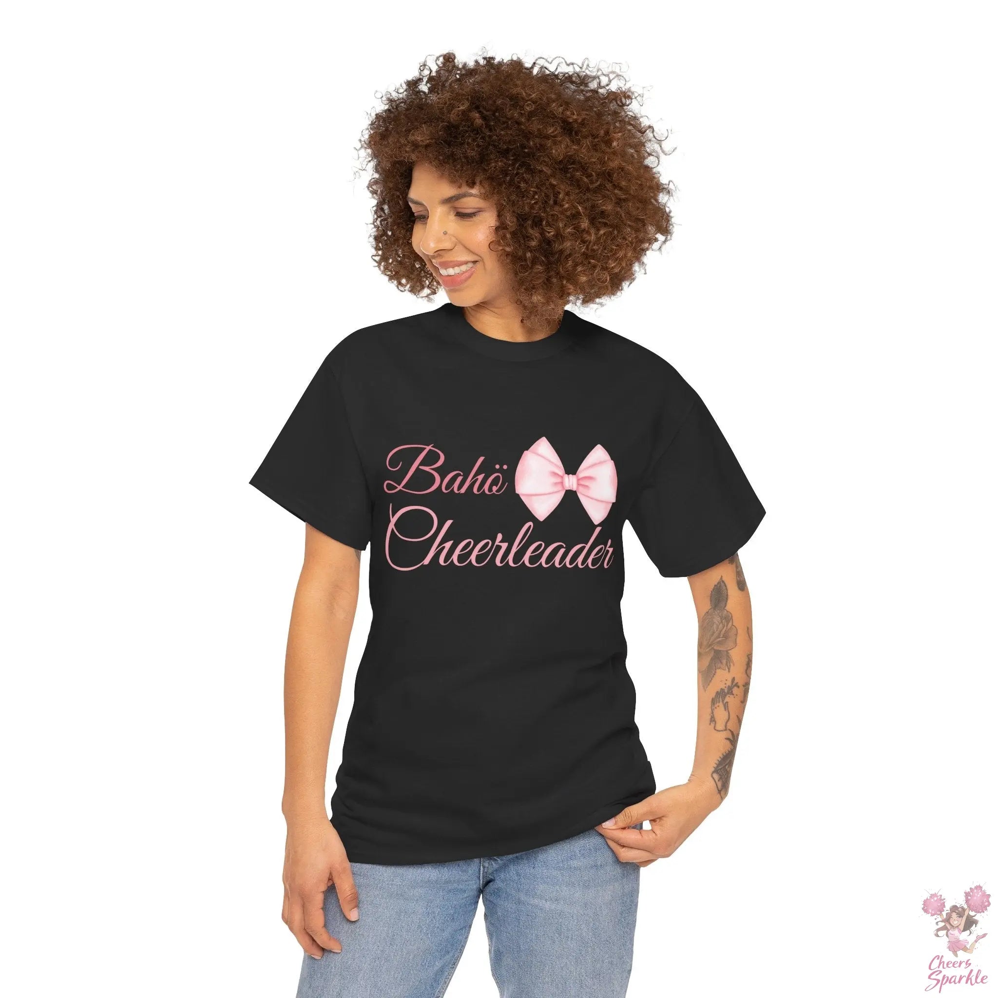 Cheerleader T-Shirt mit Schleifen-Design Printify