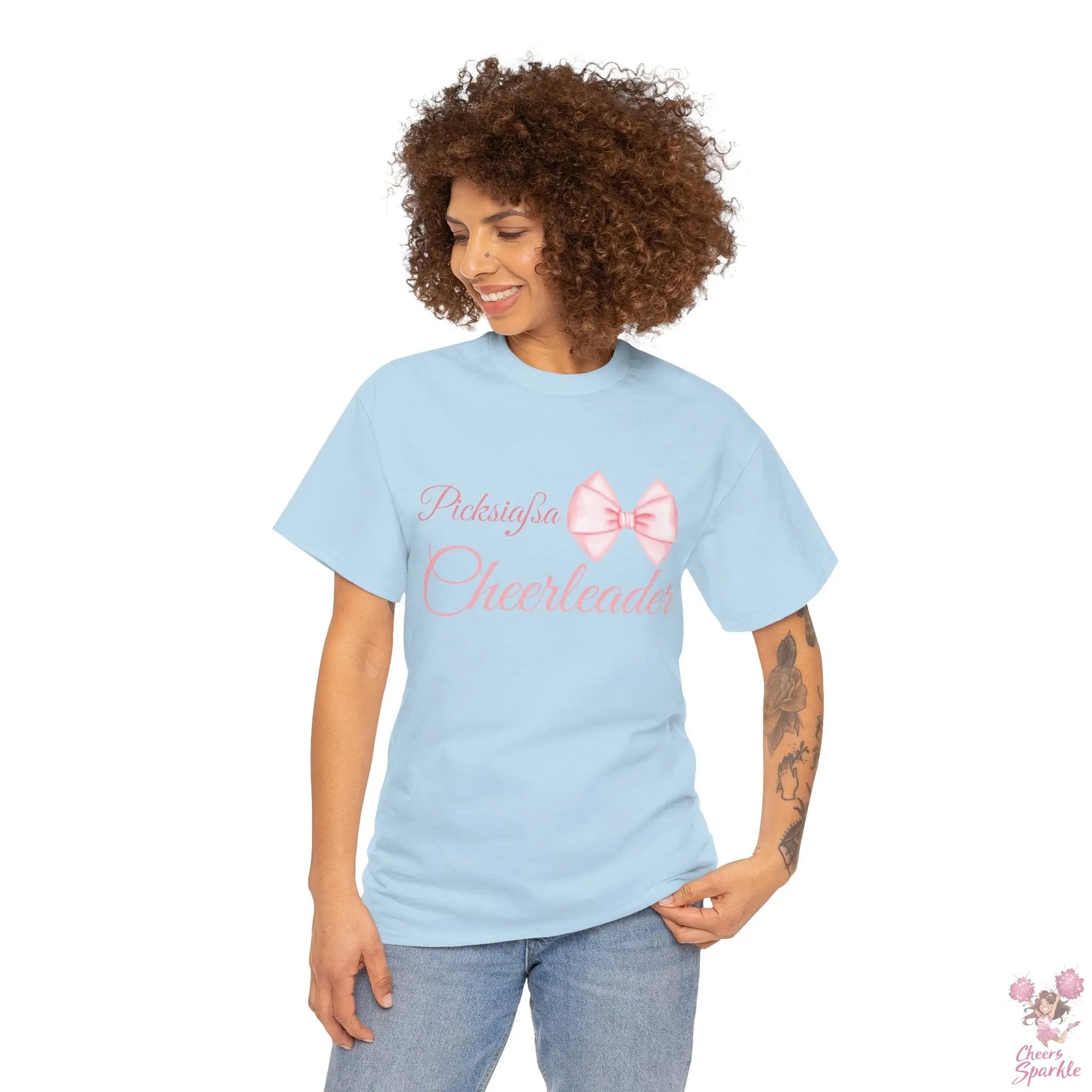 Cheerleader T-Shirt mit Schleifen-Design Printify