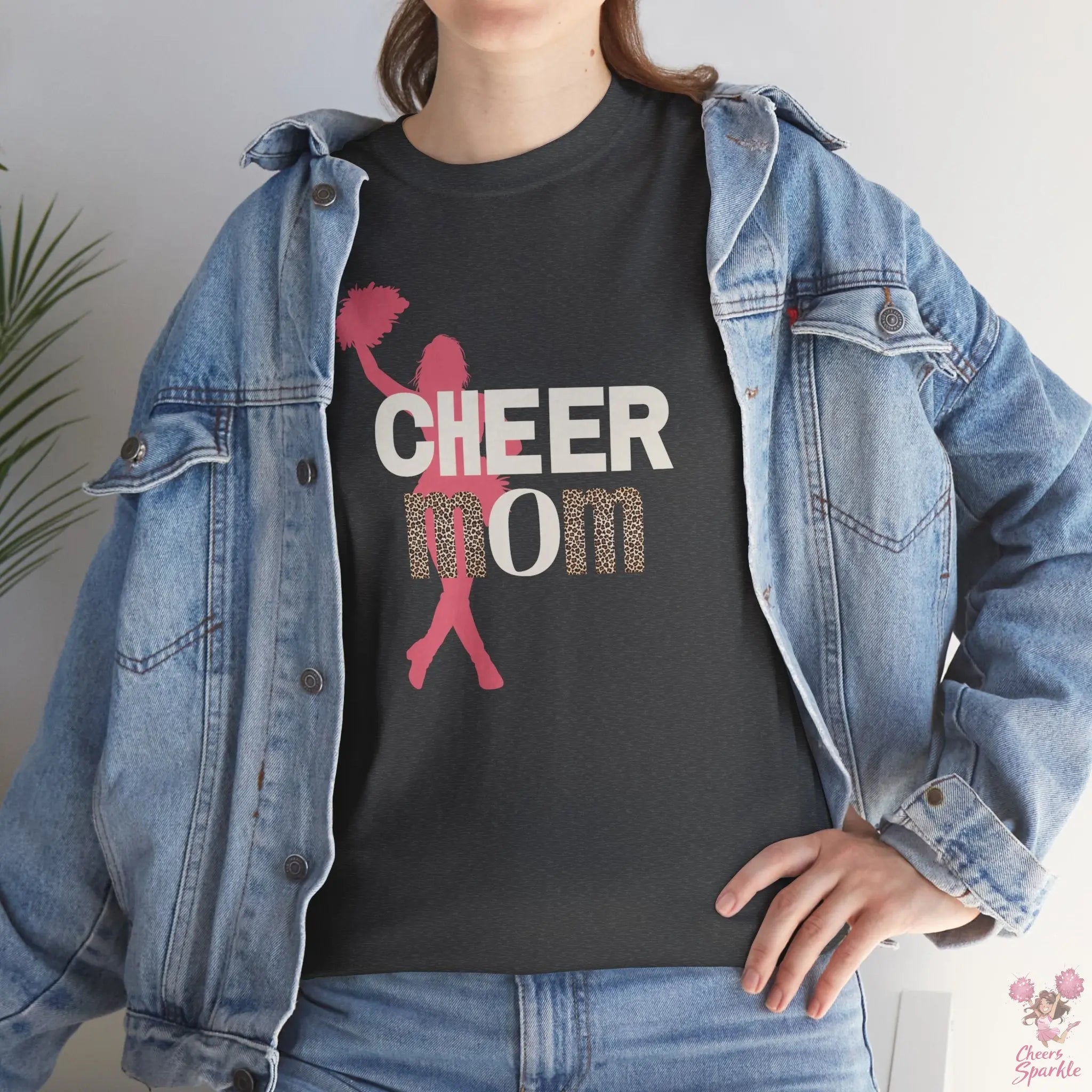 Rundhals Cheer Mom T-Shirt Printify