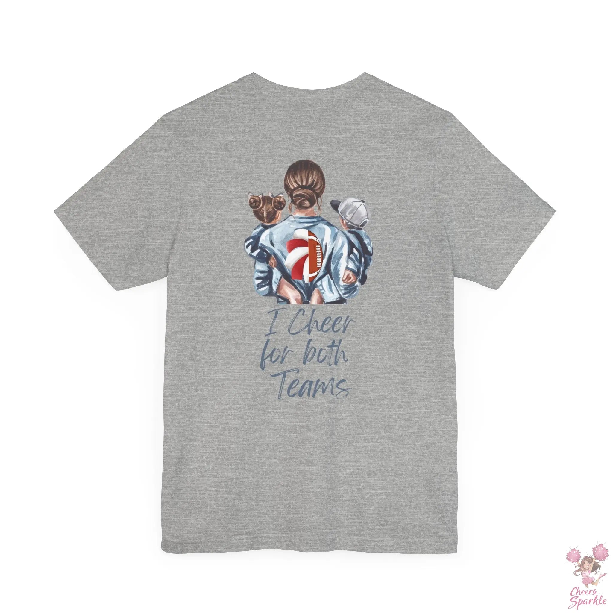 Mom T-Shirt "I Cheer for both Teams" Cheers and Sparkle