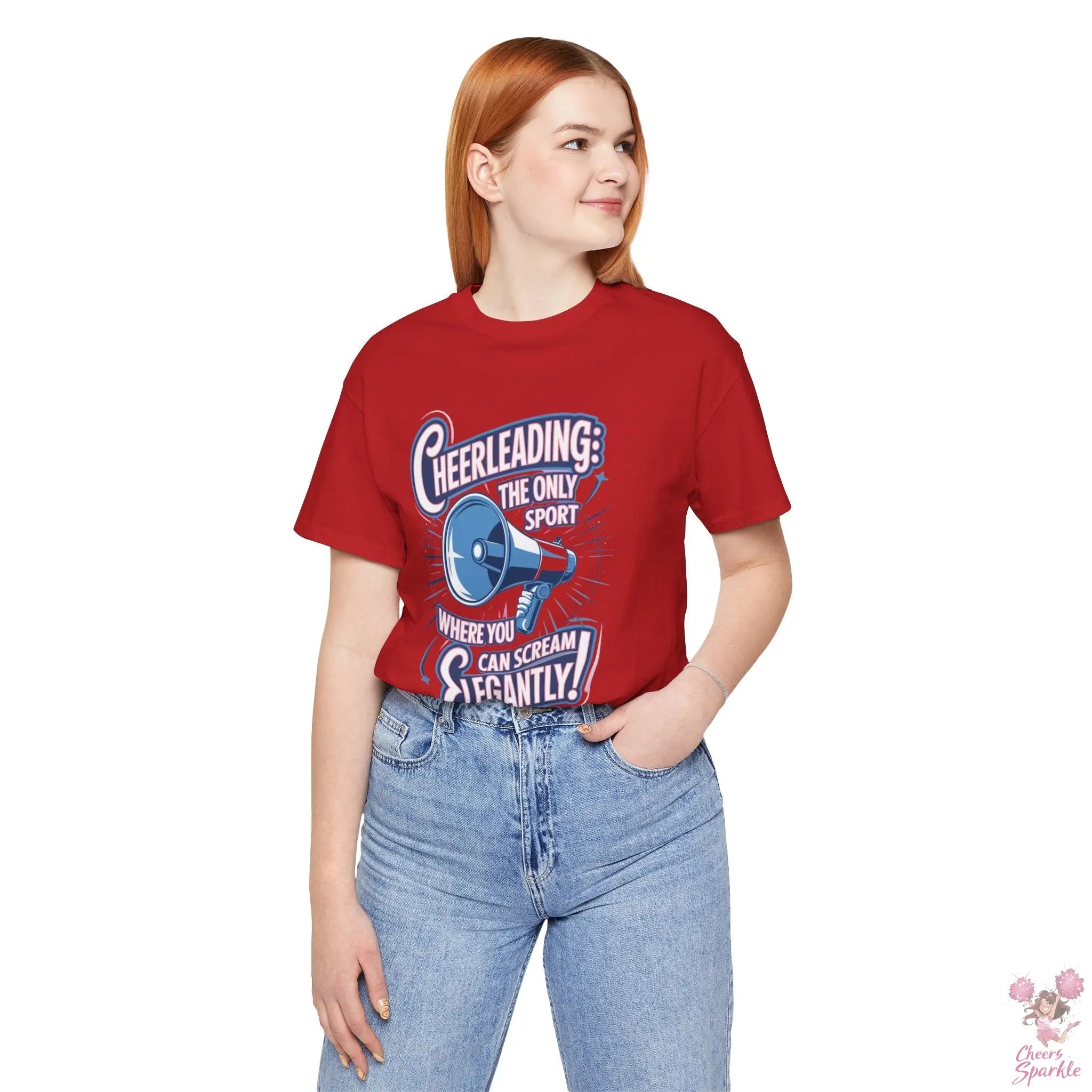 Cheerleading T-Shirt „Cheerleading: The Only Sport Where You Can Scream Elegantly!“ Cheers and Sparkle