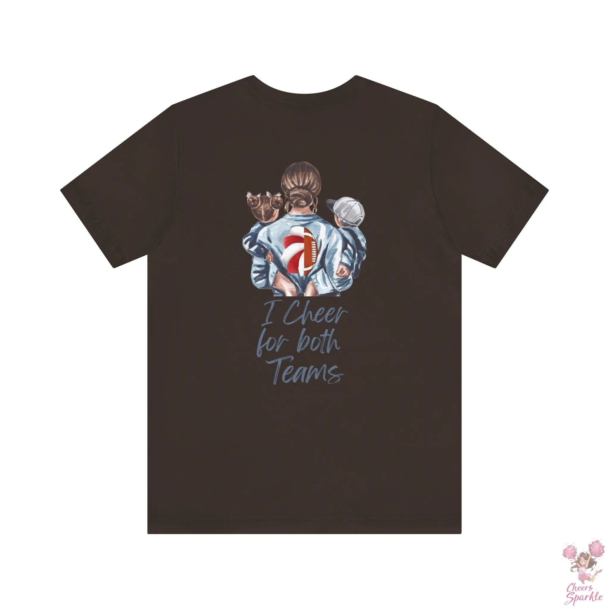 Mom T-Shirt "I Cheer for both Teams" Cheers and Sparkle