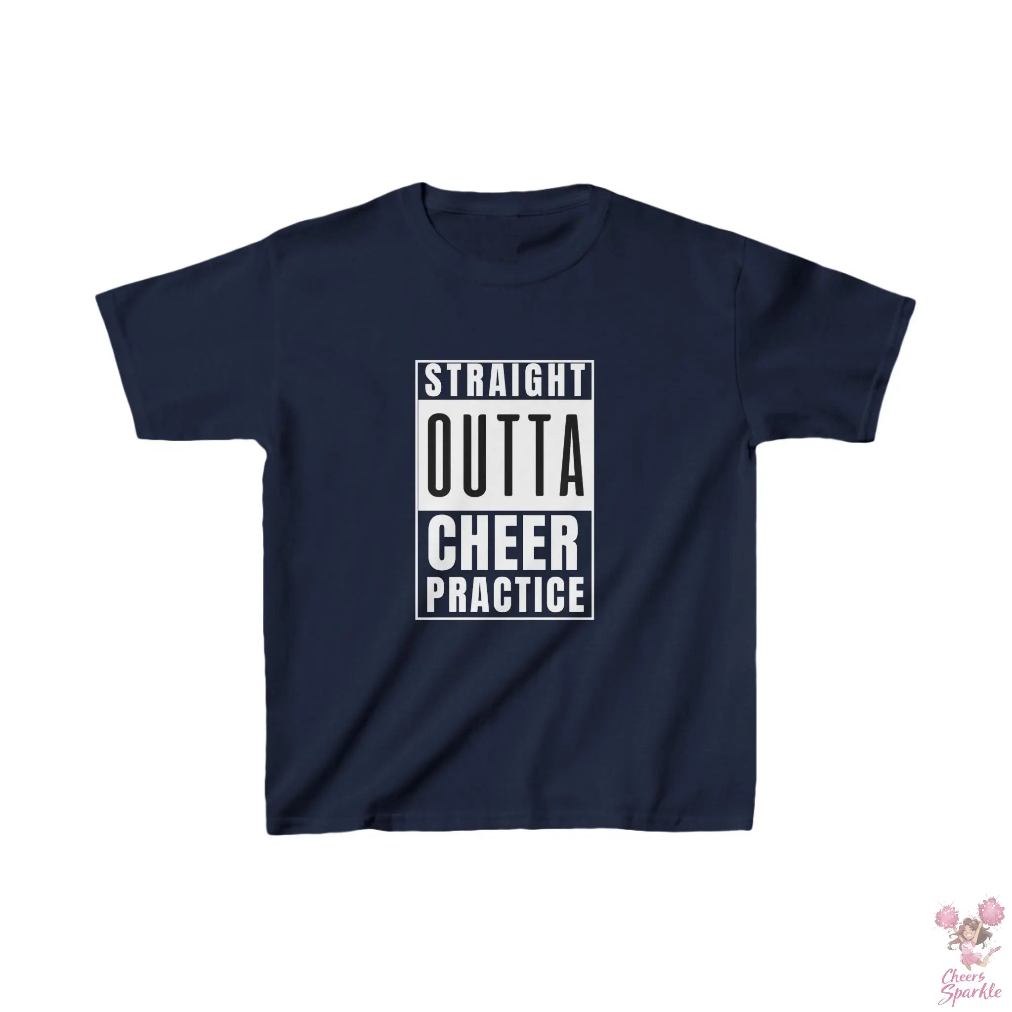 Kids Baumwoll T-Shirt "Straight Outta Cheer Practice" Cheers and Sparkle