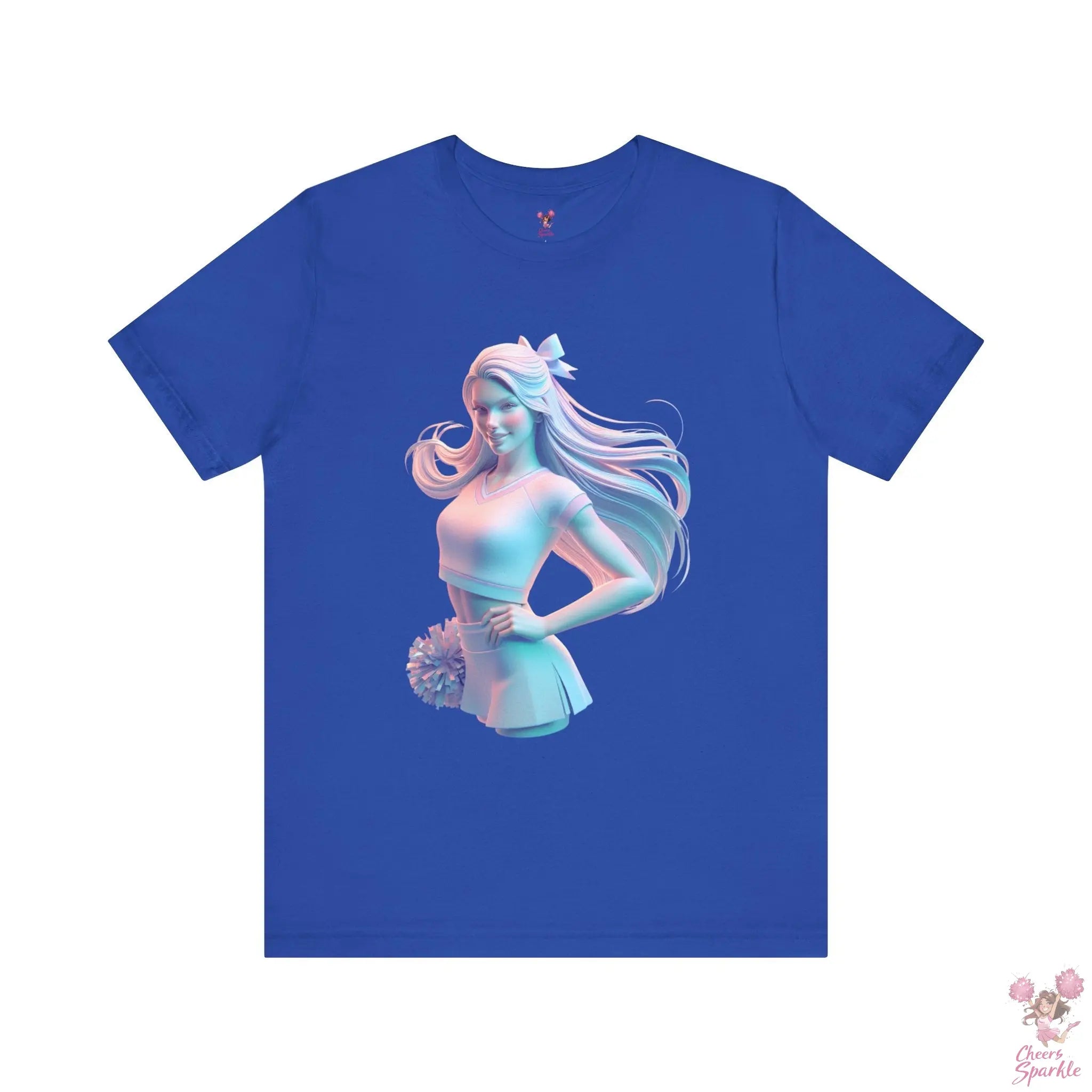 Dynamisches 3D-Cheerleader-Motiv T-Shirt Cheers and Sparkle